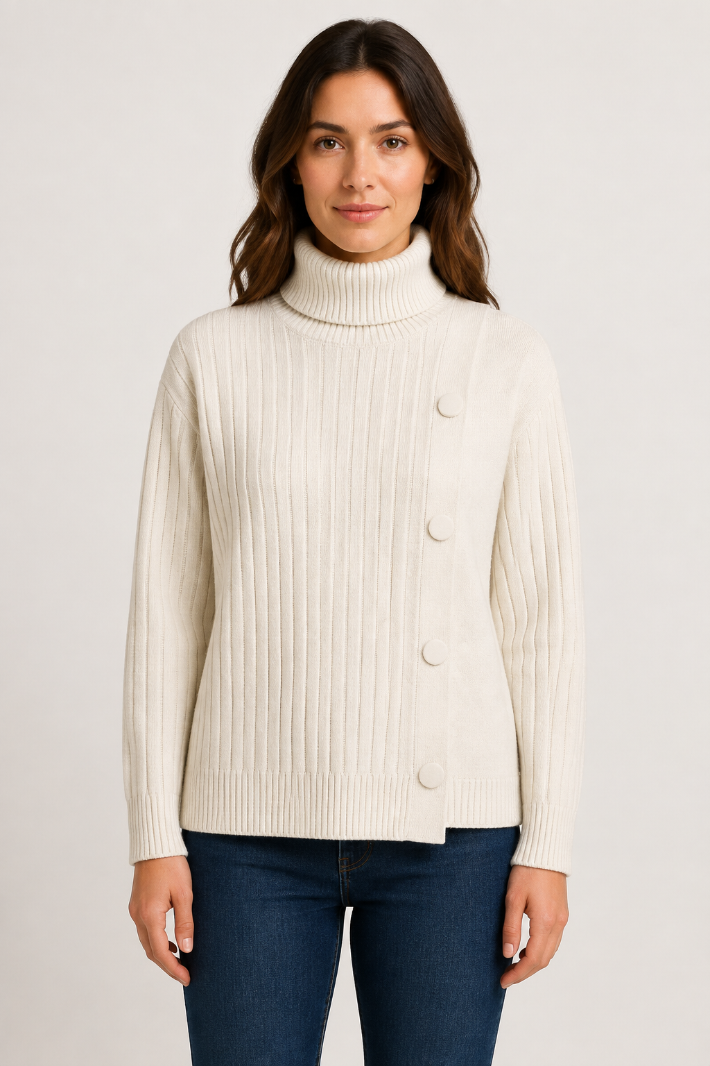 Eternelle Turtleneck Sweater With Buttons - Style 5-FW2631-4