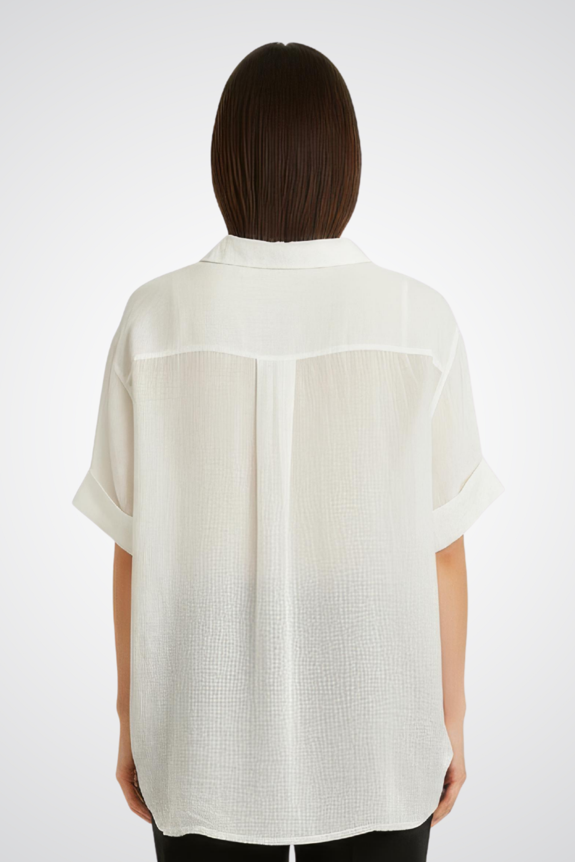 Short-Sleeve Button-Front Top