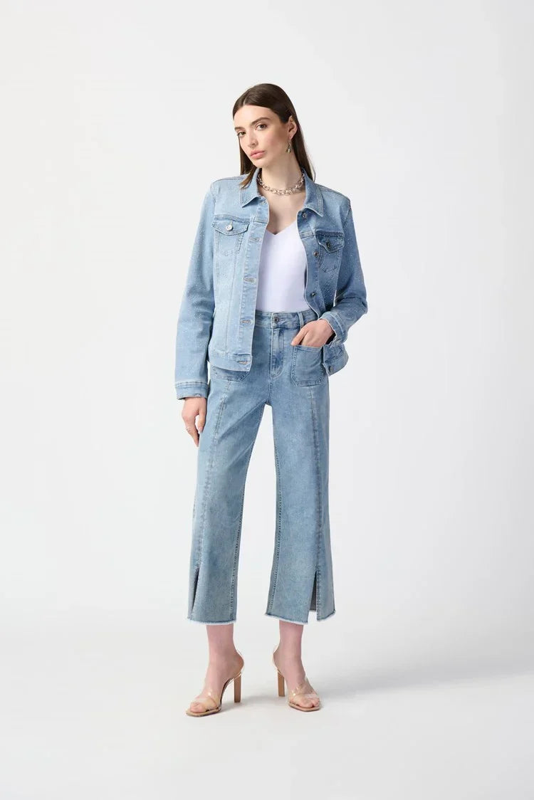 Claudia Culotte Jeans With Embellished Front Seam