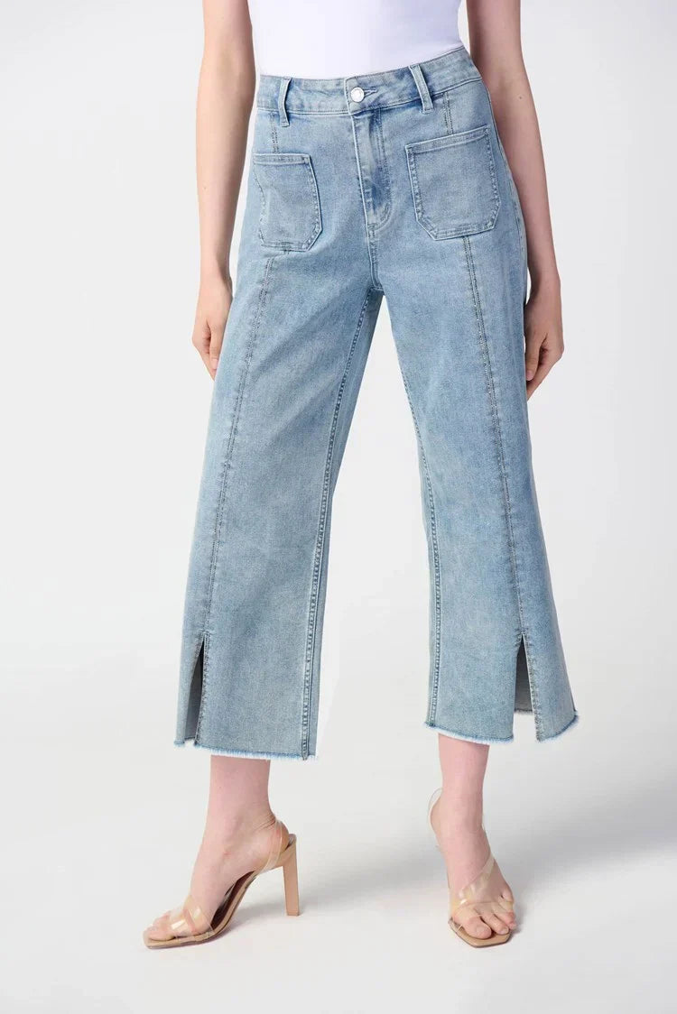 Claudia Culotte Jeans With Embellished Front Seam