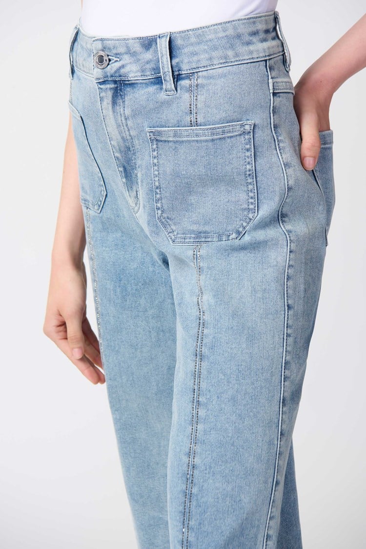 Claudia Culotte Jeans With Embellished Front Seam
