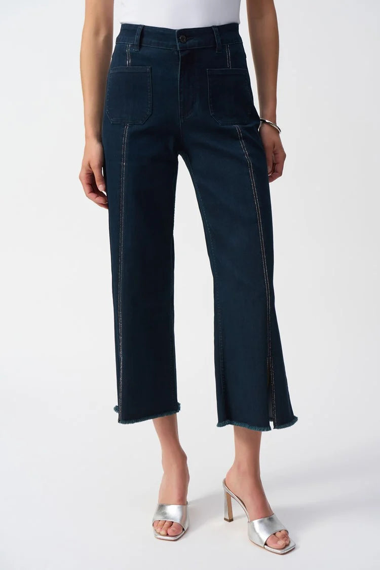 Claudia Culotte Jeans With Embellished Front Seam
