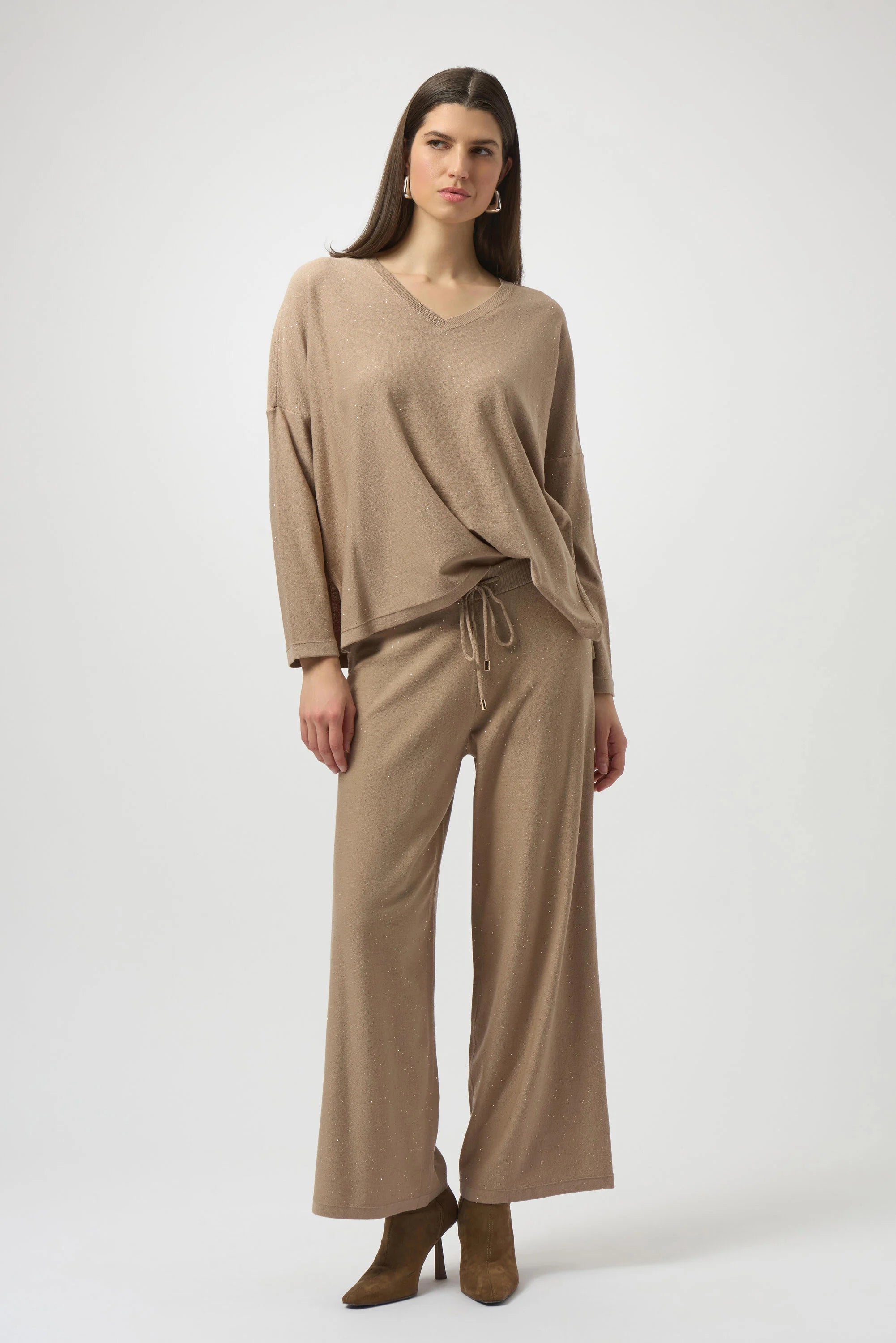 Sequin Culotte Elastic Pants