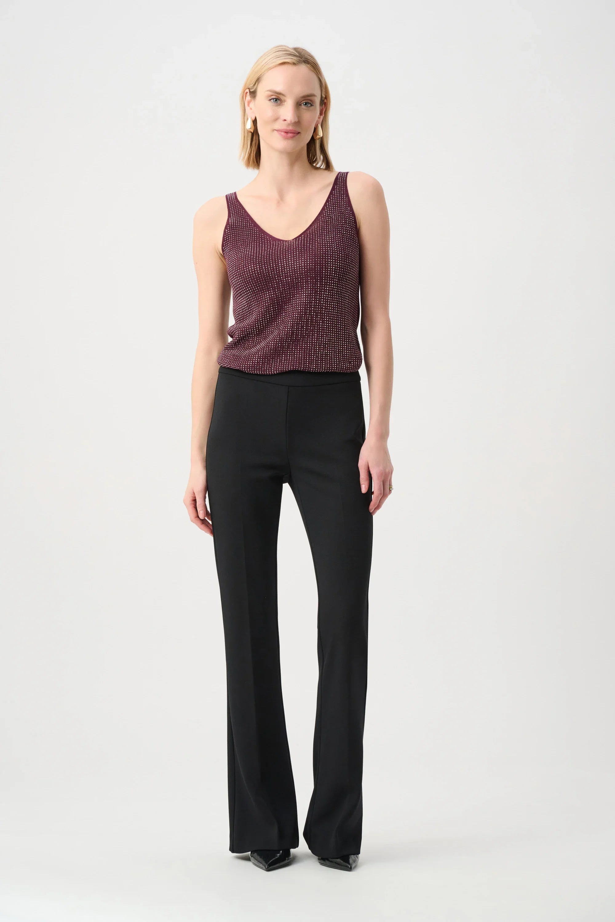 Metallic Ribbed V-Neck Camisole