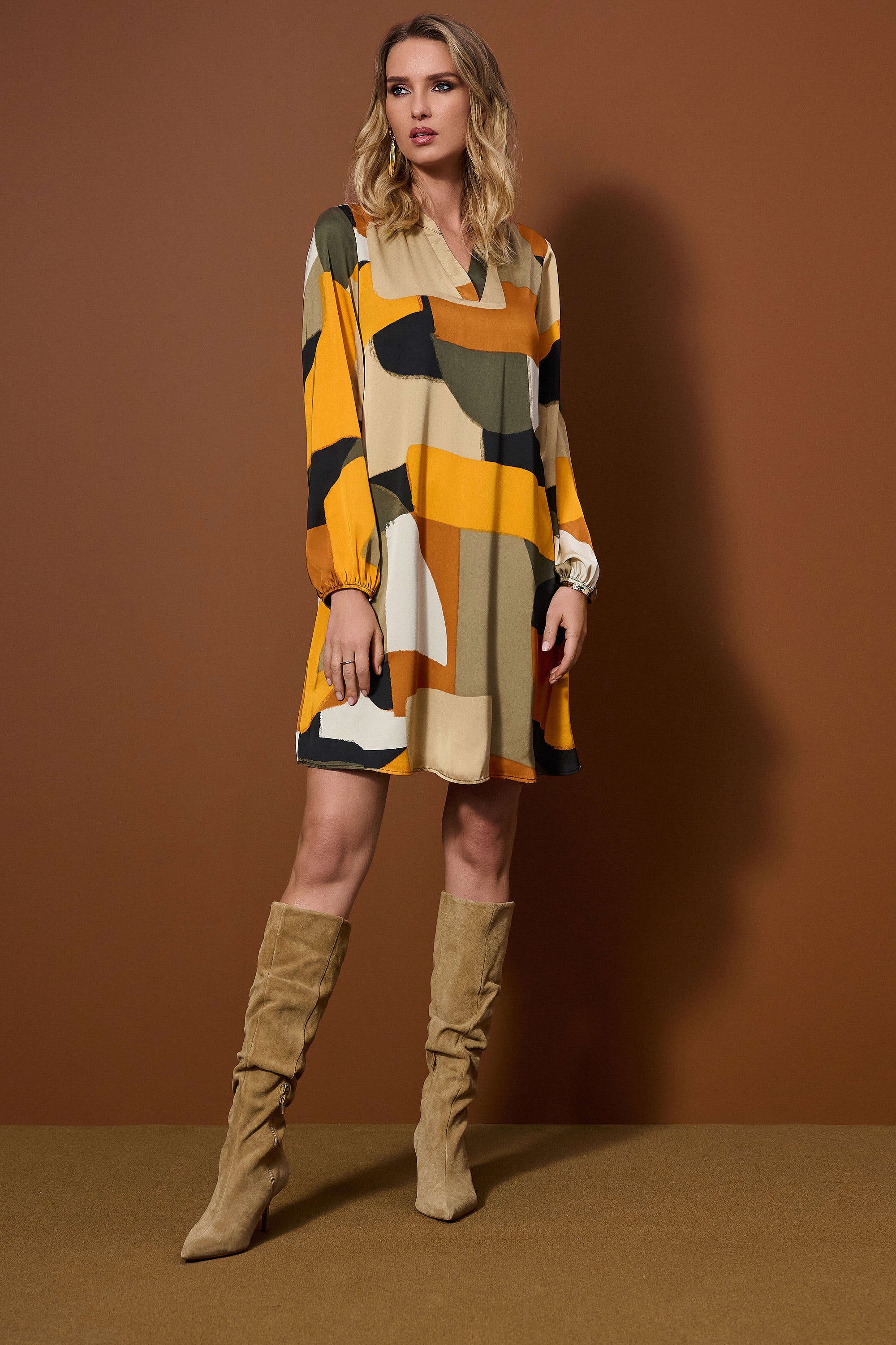 Abstract Print Dress