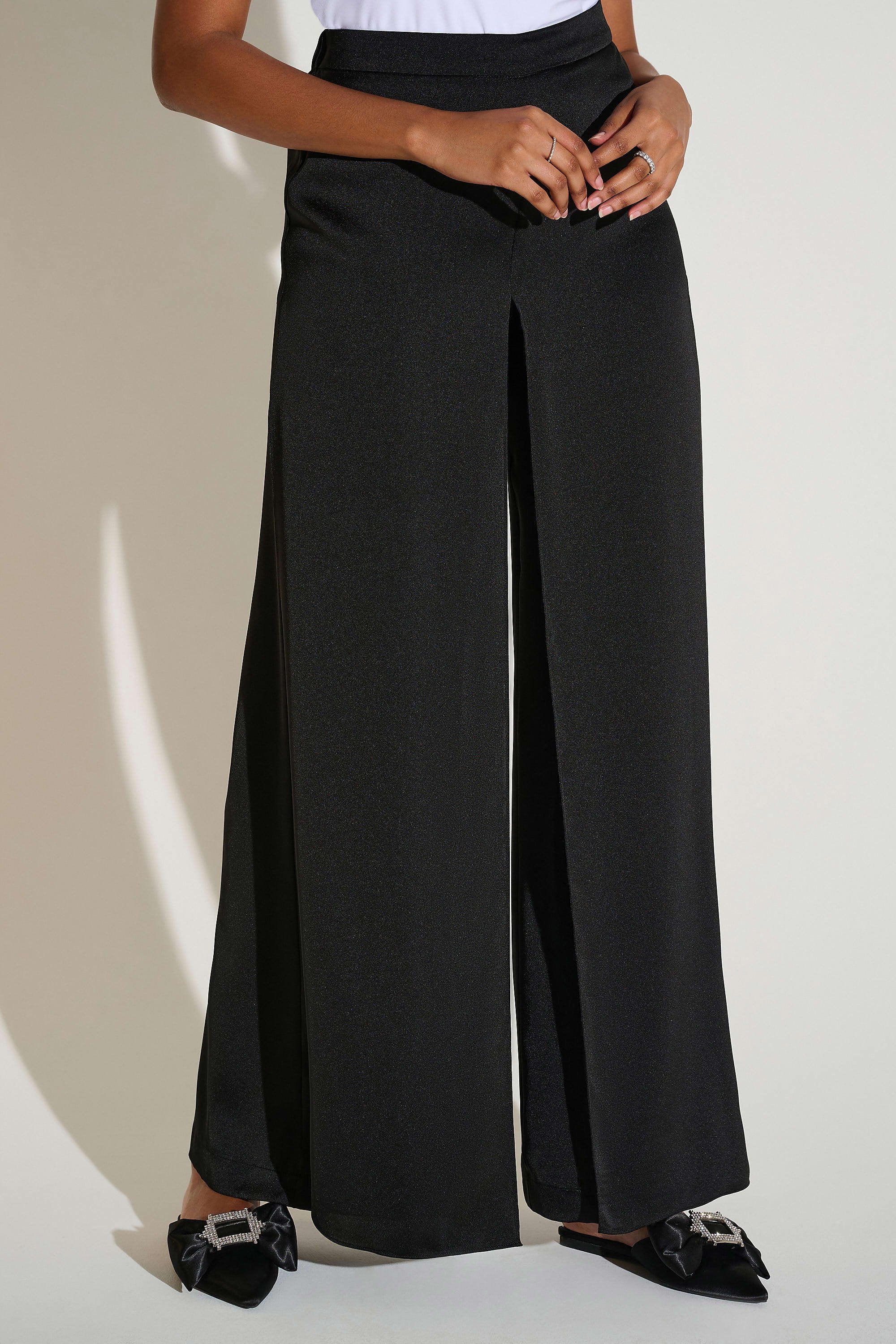 Wide-Leg Pull-On Pants