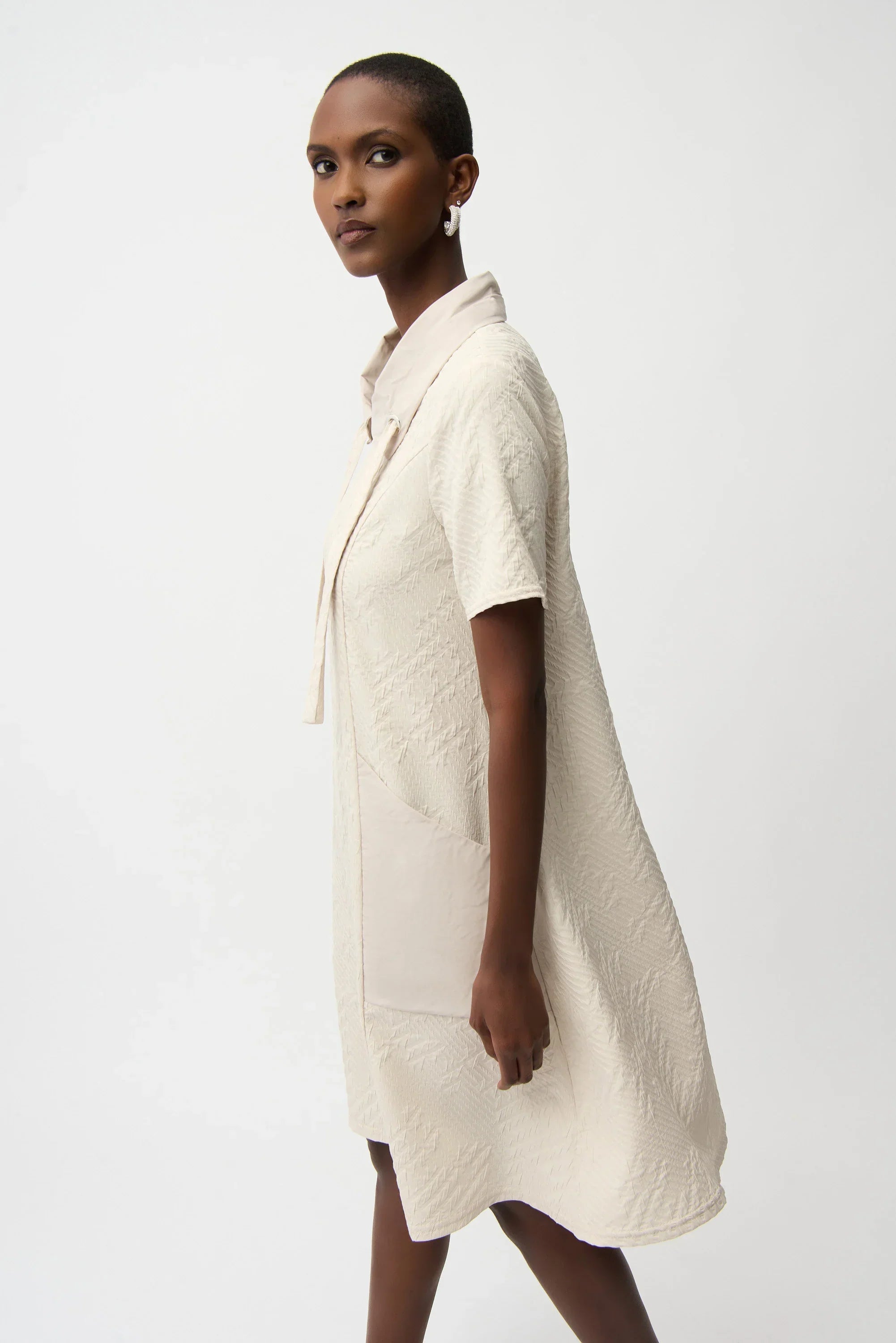 Jacquard Eyelet Shirt Dress