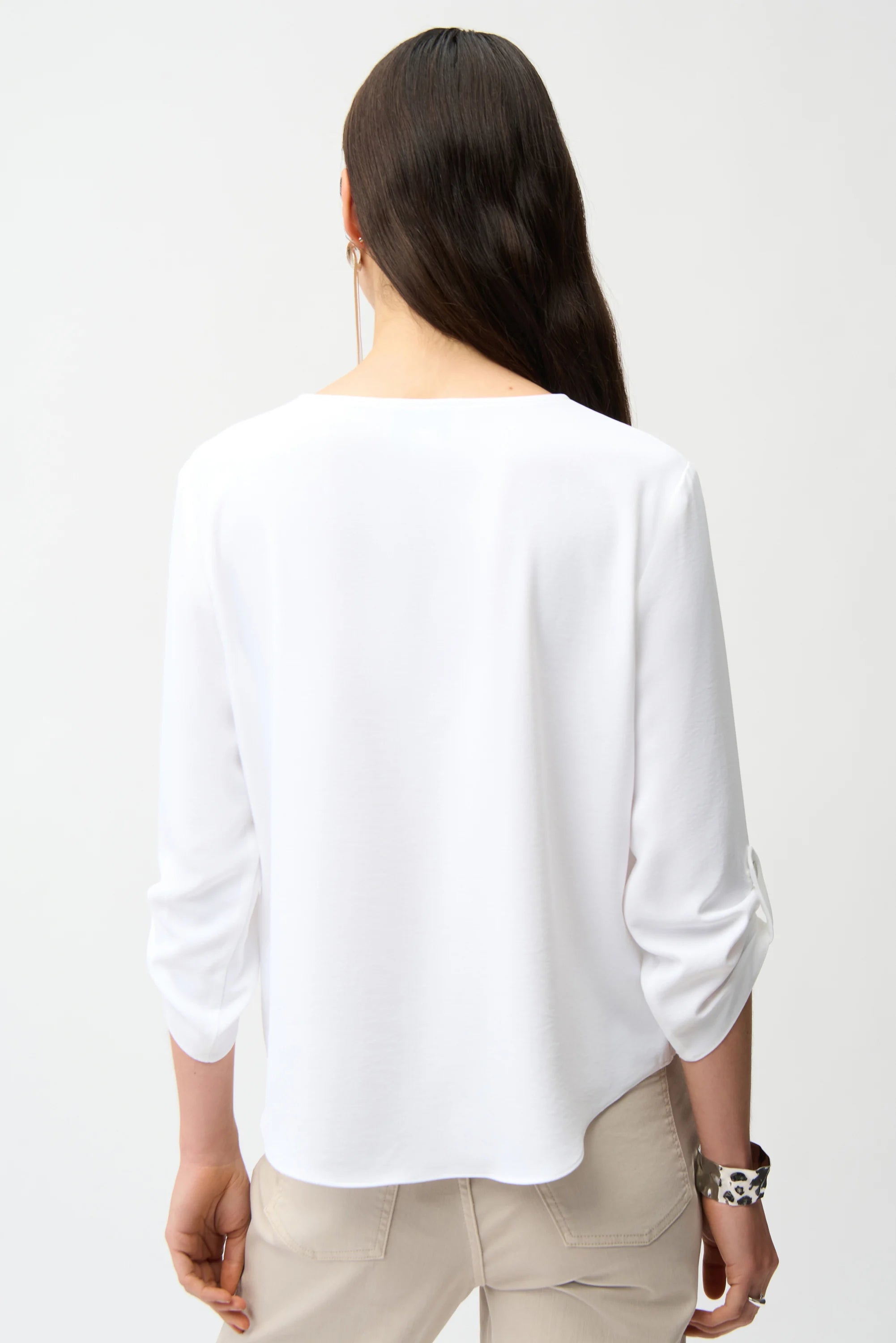 Eggshell Top With Keyhole Neckline