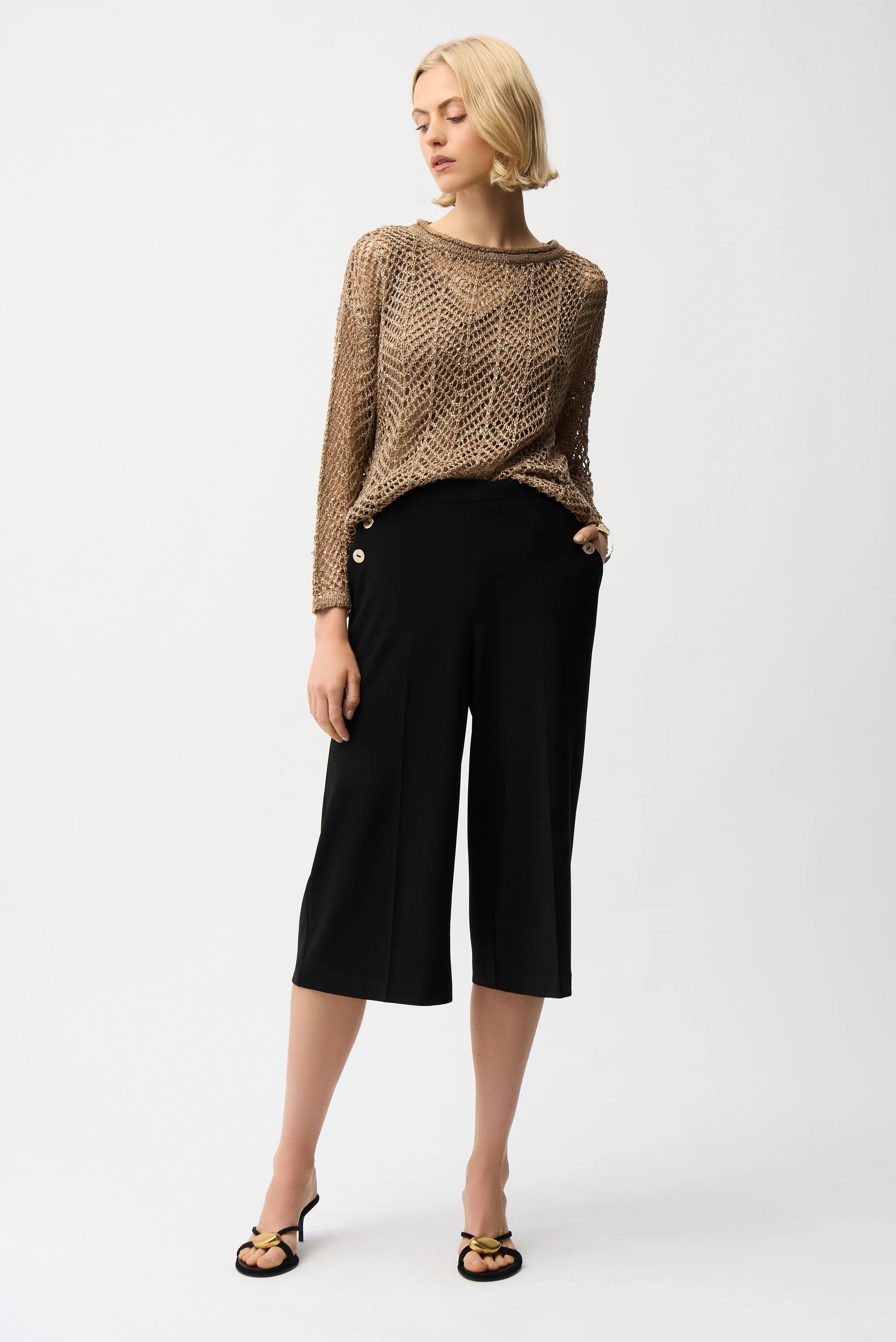 Silky Knit Pull-On Culotte Pants