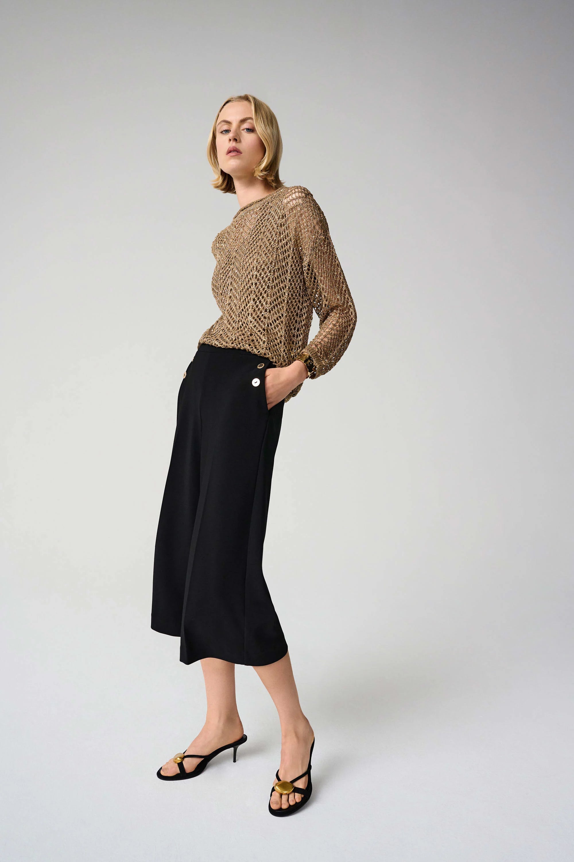 Silky Knit Pull-On Culotte Pants