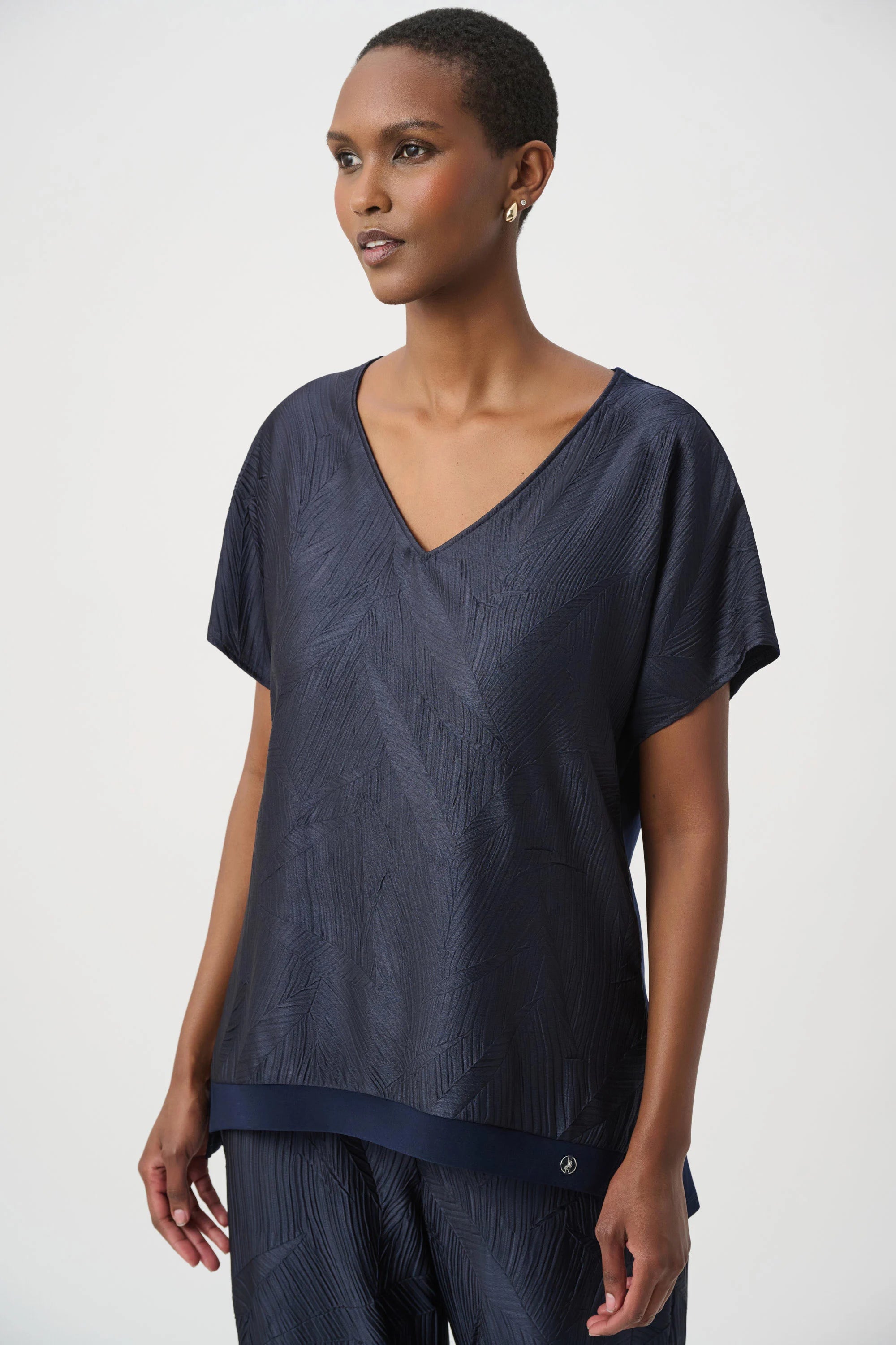 Pleated Silky Satin Top