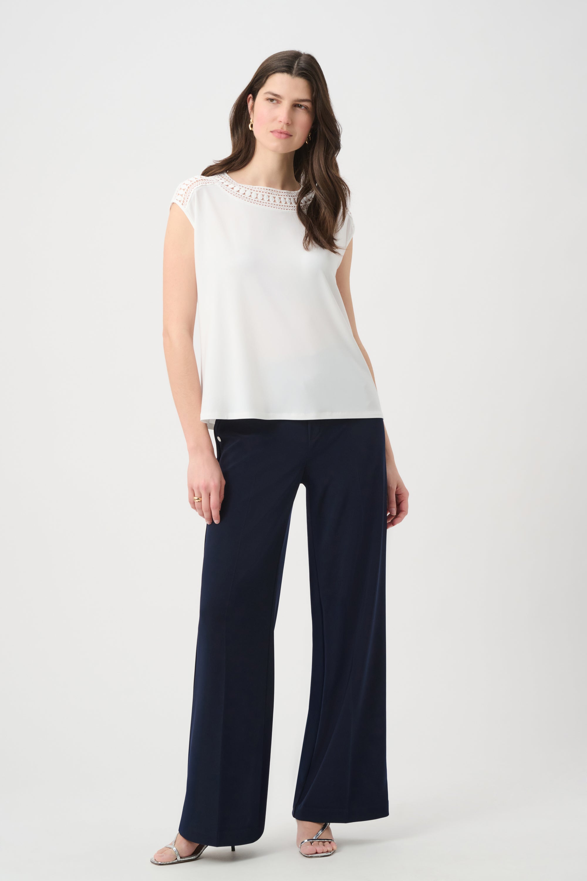 Boat Neckline Accented Top