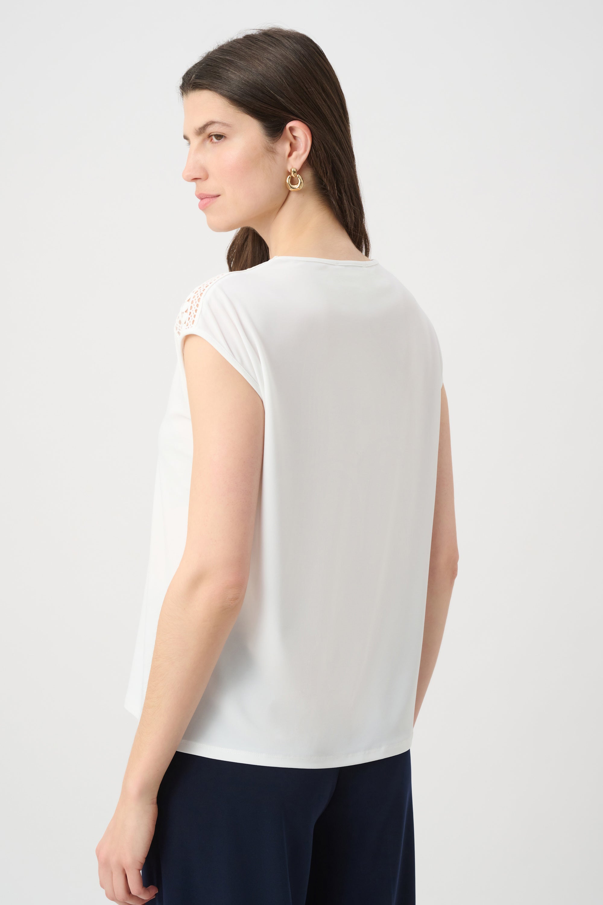 Boat Neckline Accented Top