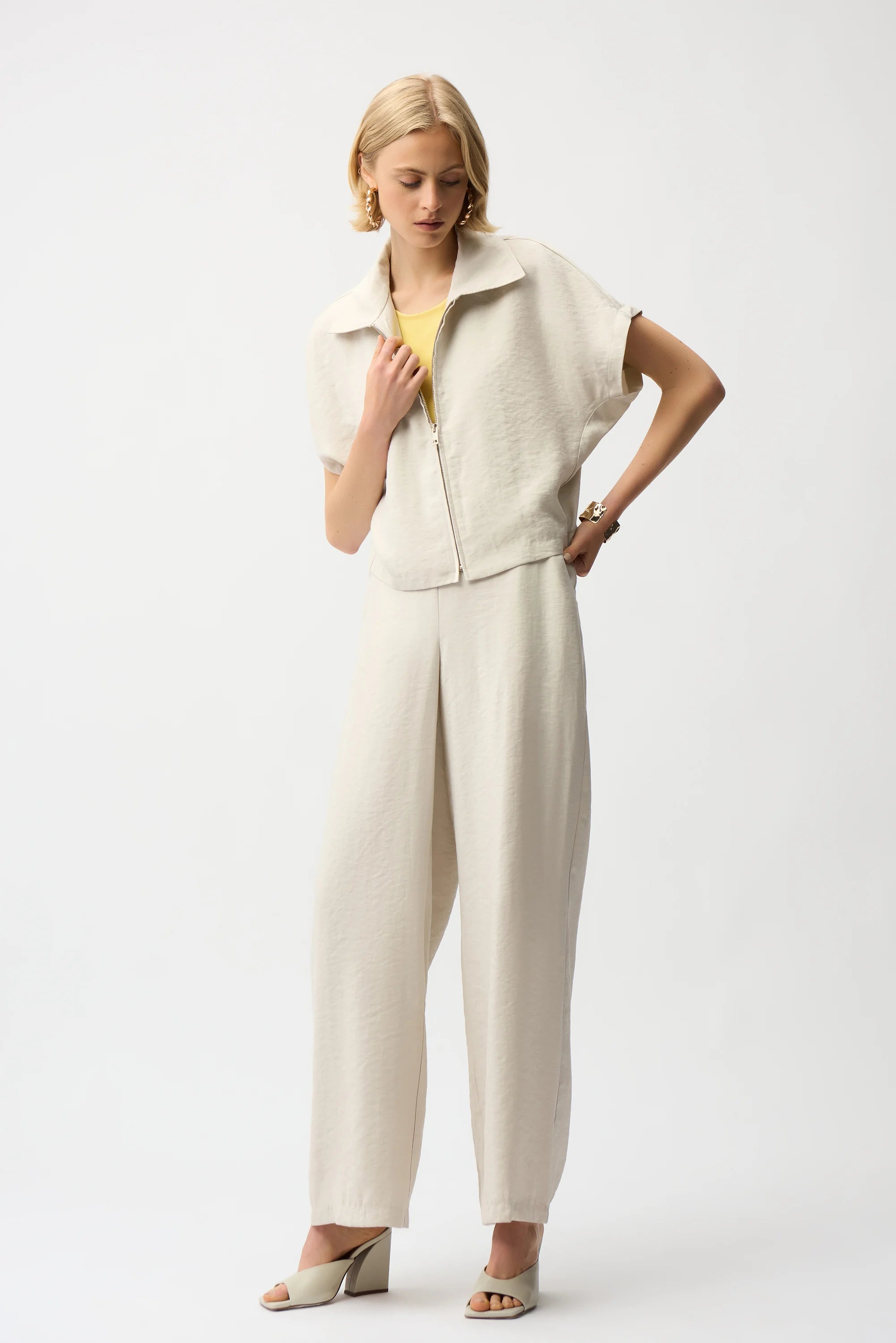 Textured Woven Zip Jacket