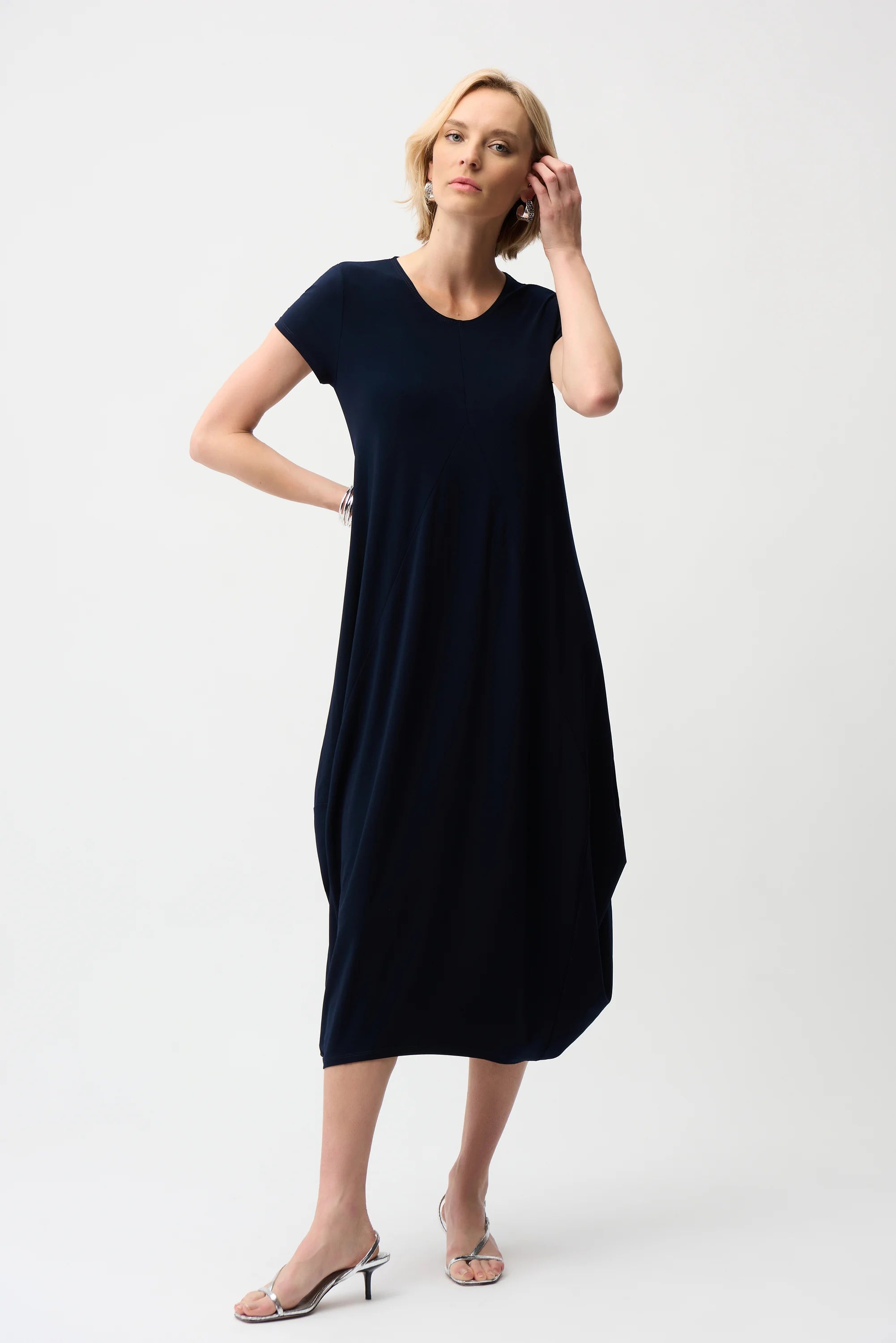 Scoop Neck Cap Sleeve Dress