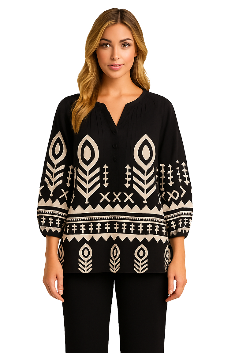 Long-Sleeve Black Top