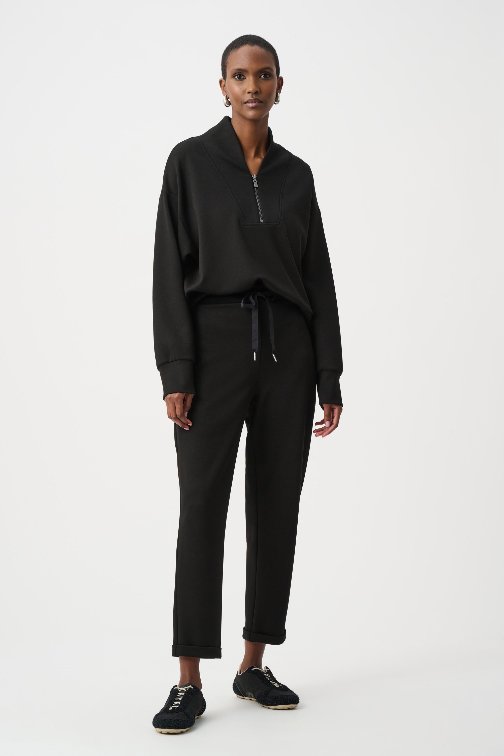 Scuba Jersey Pull-On Jogger Pants With Drawstring Waist
