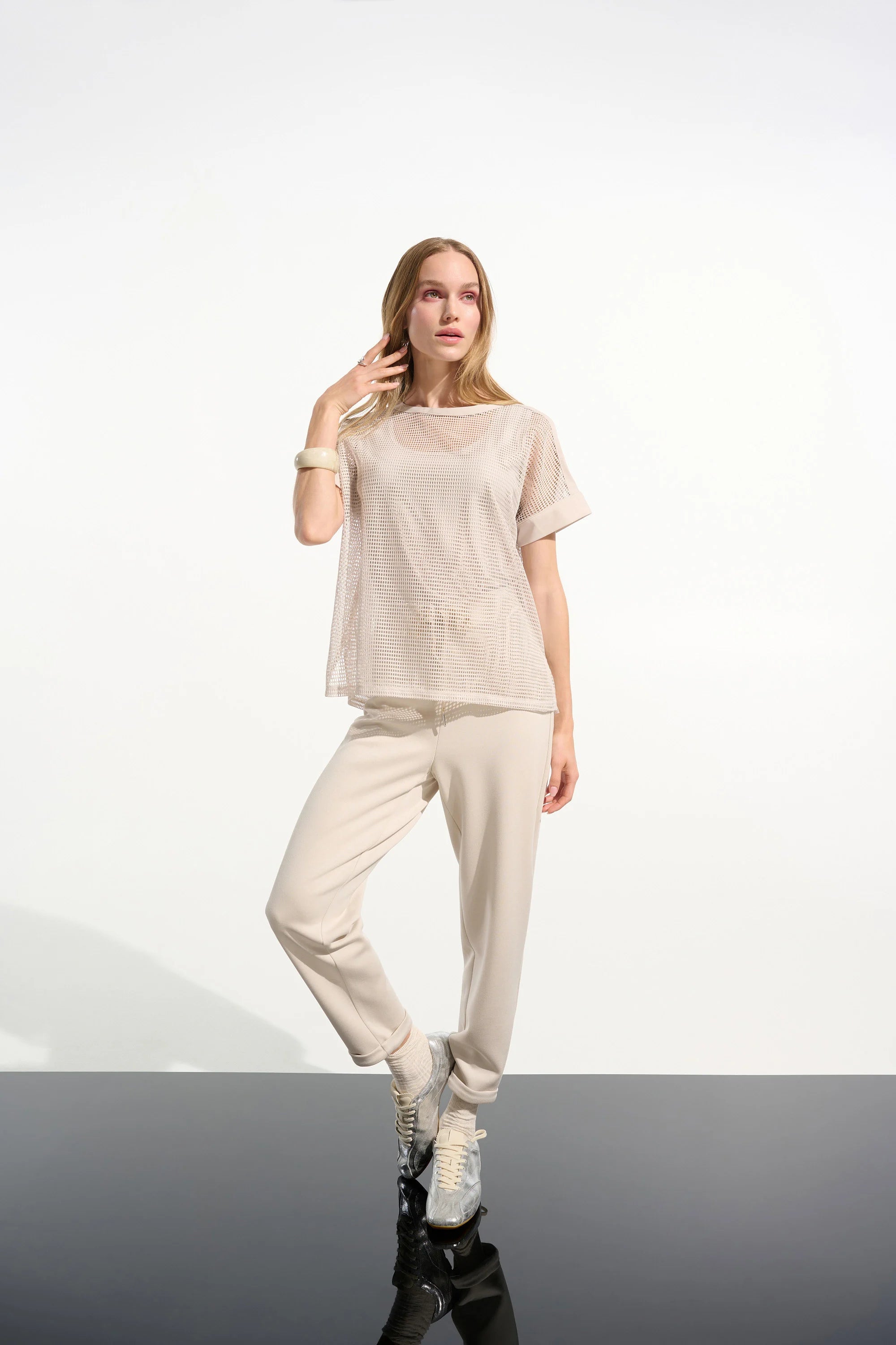 Scuba Jersey Pull-On Jogger Pants With Drawstring Waist