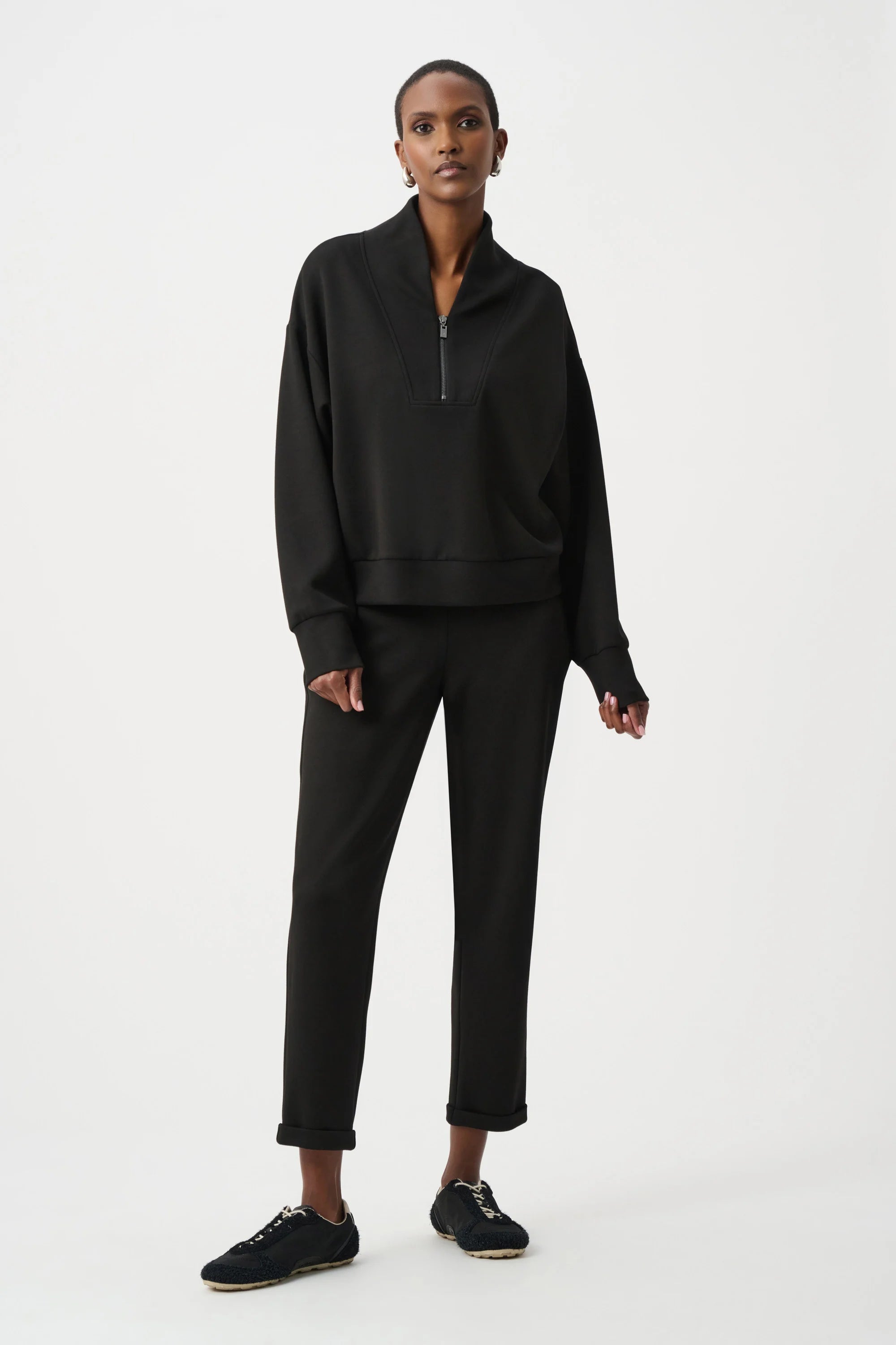 High Collar Zip Sweatshirt