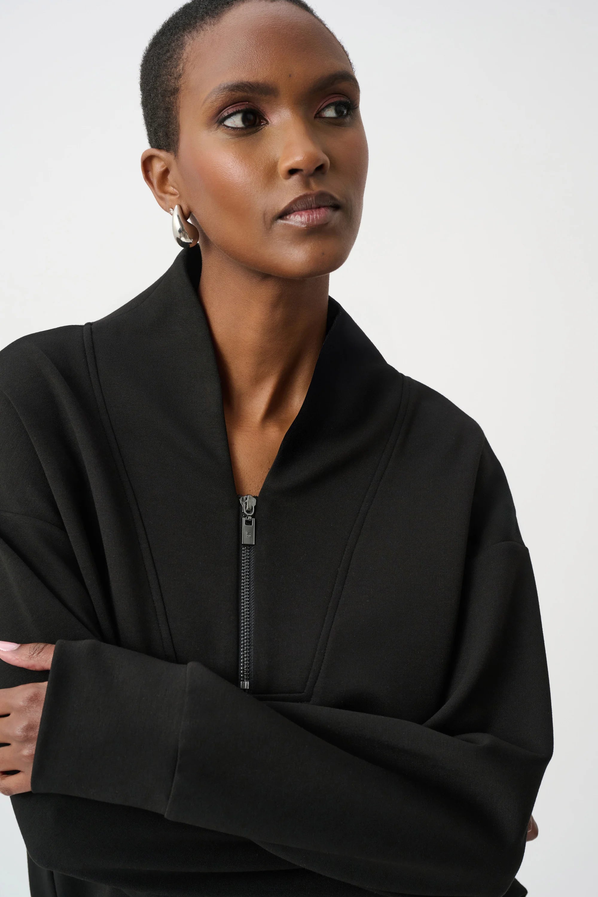 High Collar Zip Sweatshirt