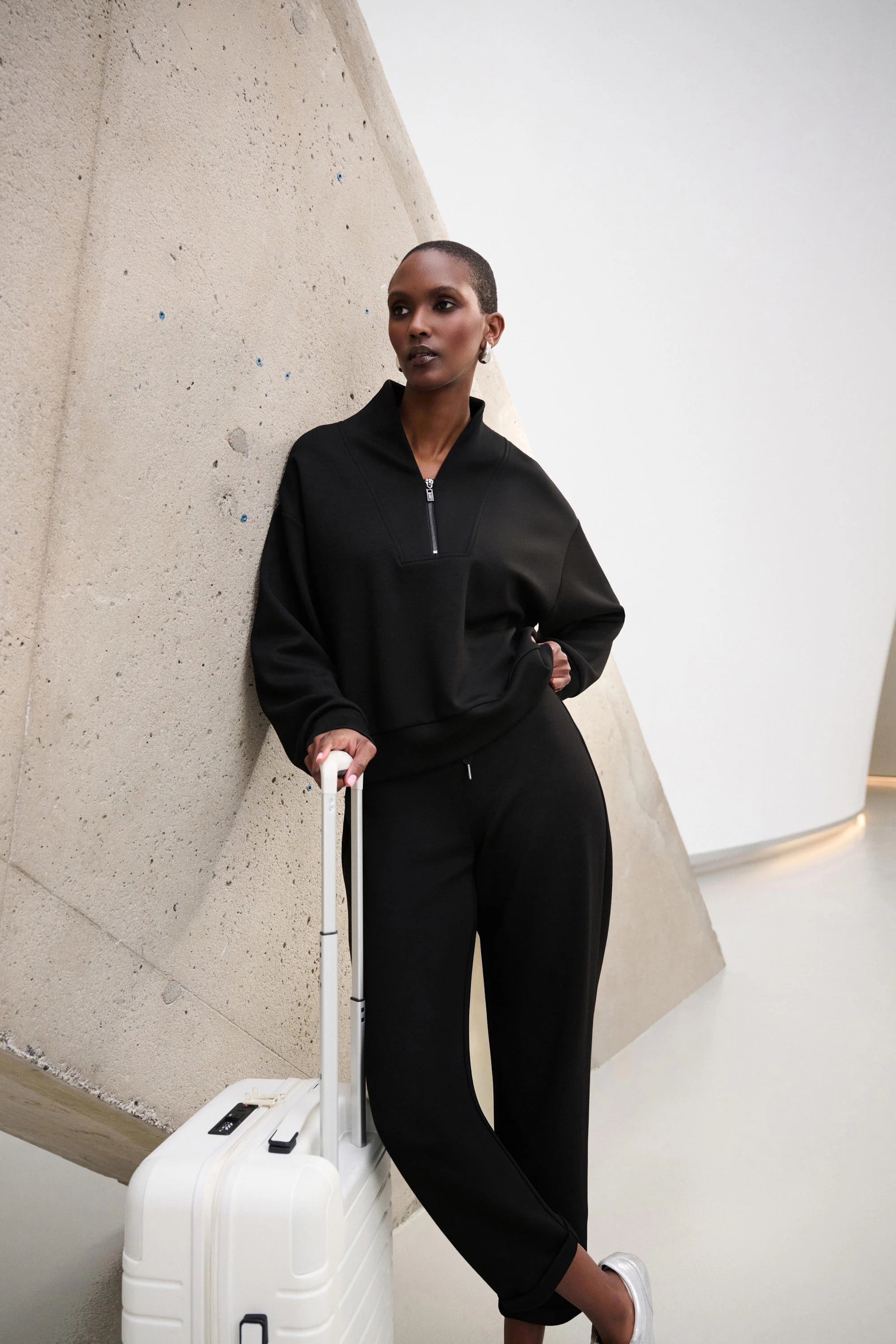 High Collar Zip Sweatshirt