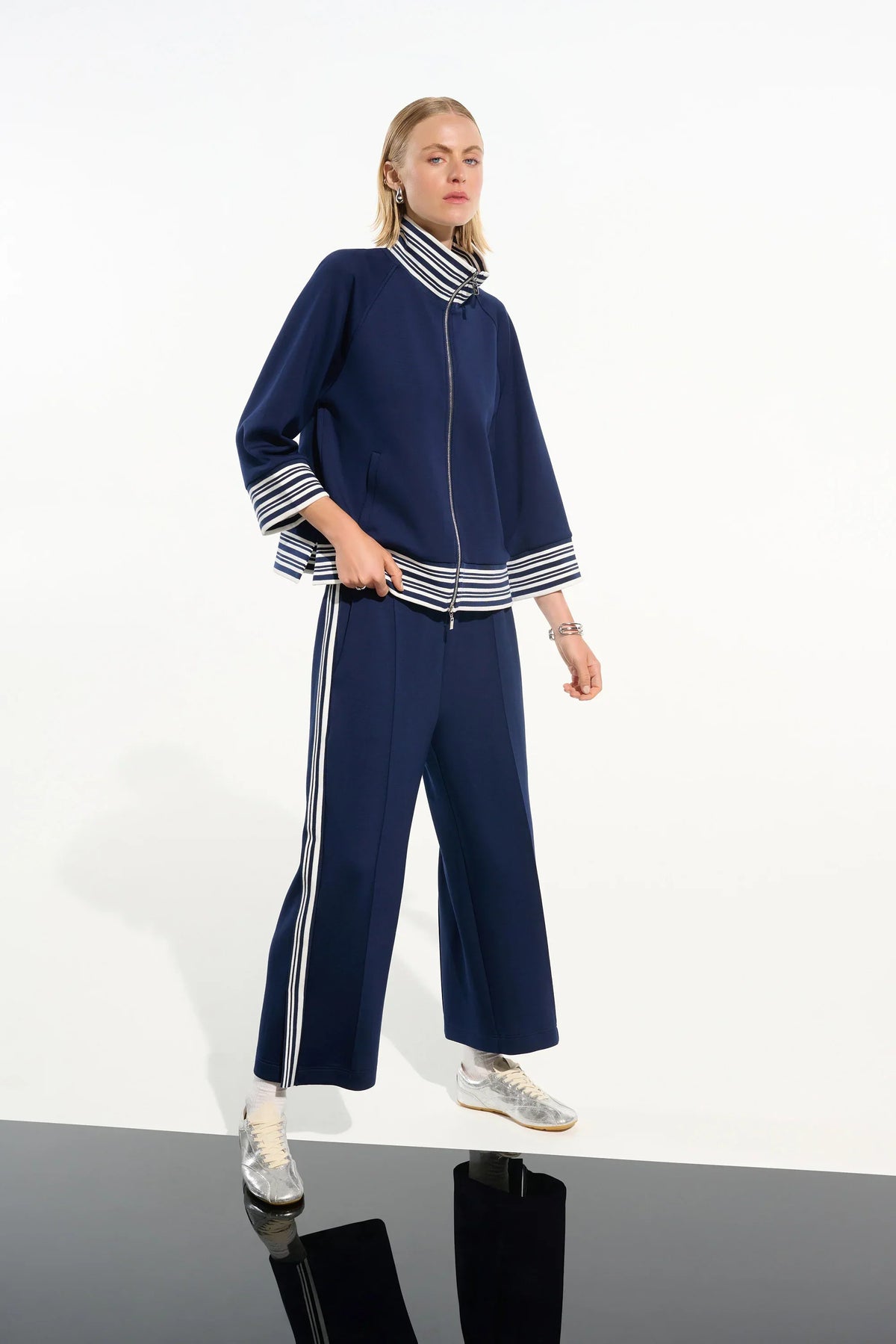 Joseph Ribkoff Striped Rib Raglan Jacket - Style 261617