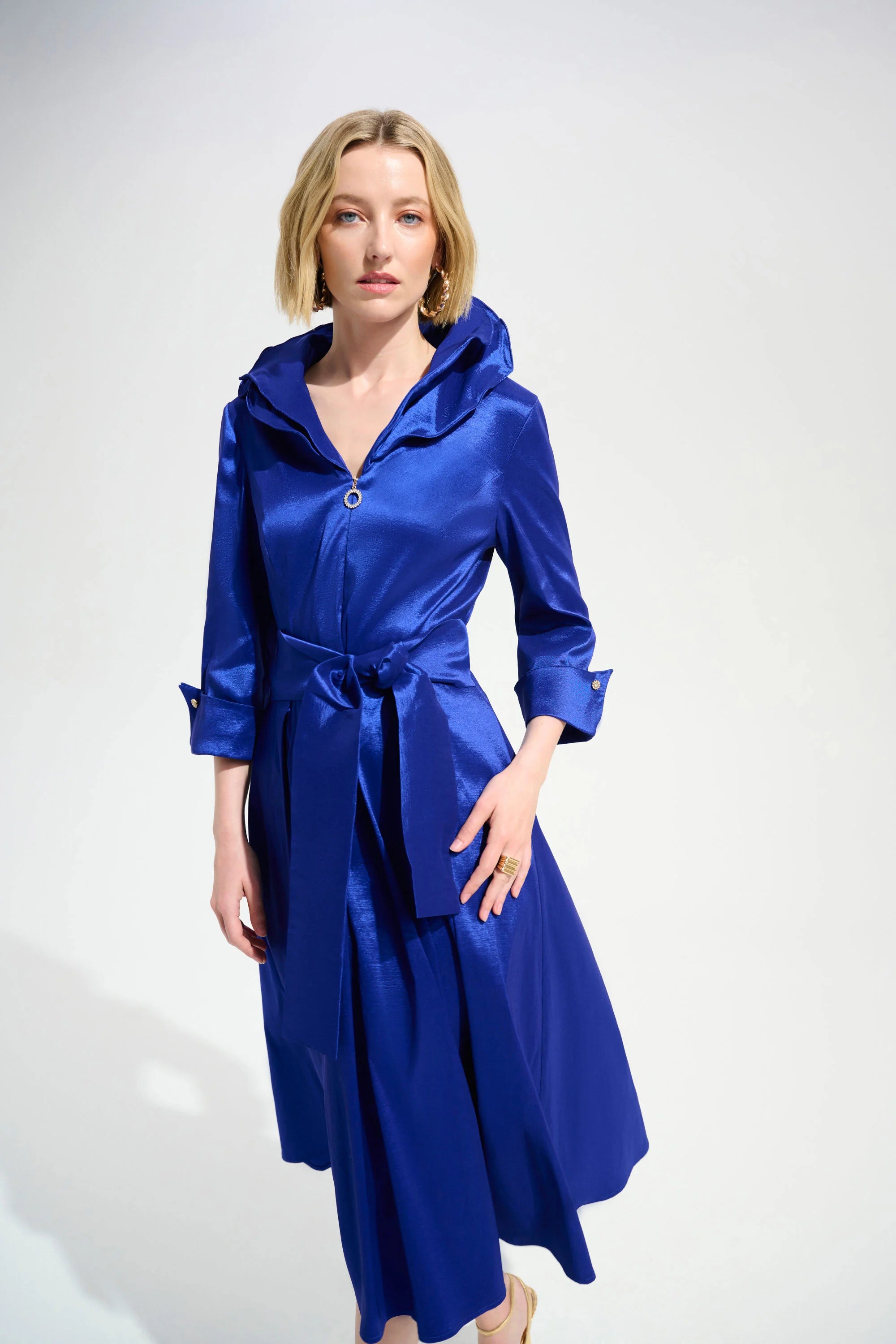 Taffeta Wired Lapel Dress