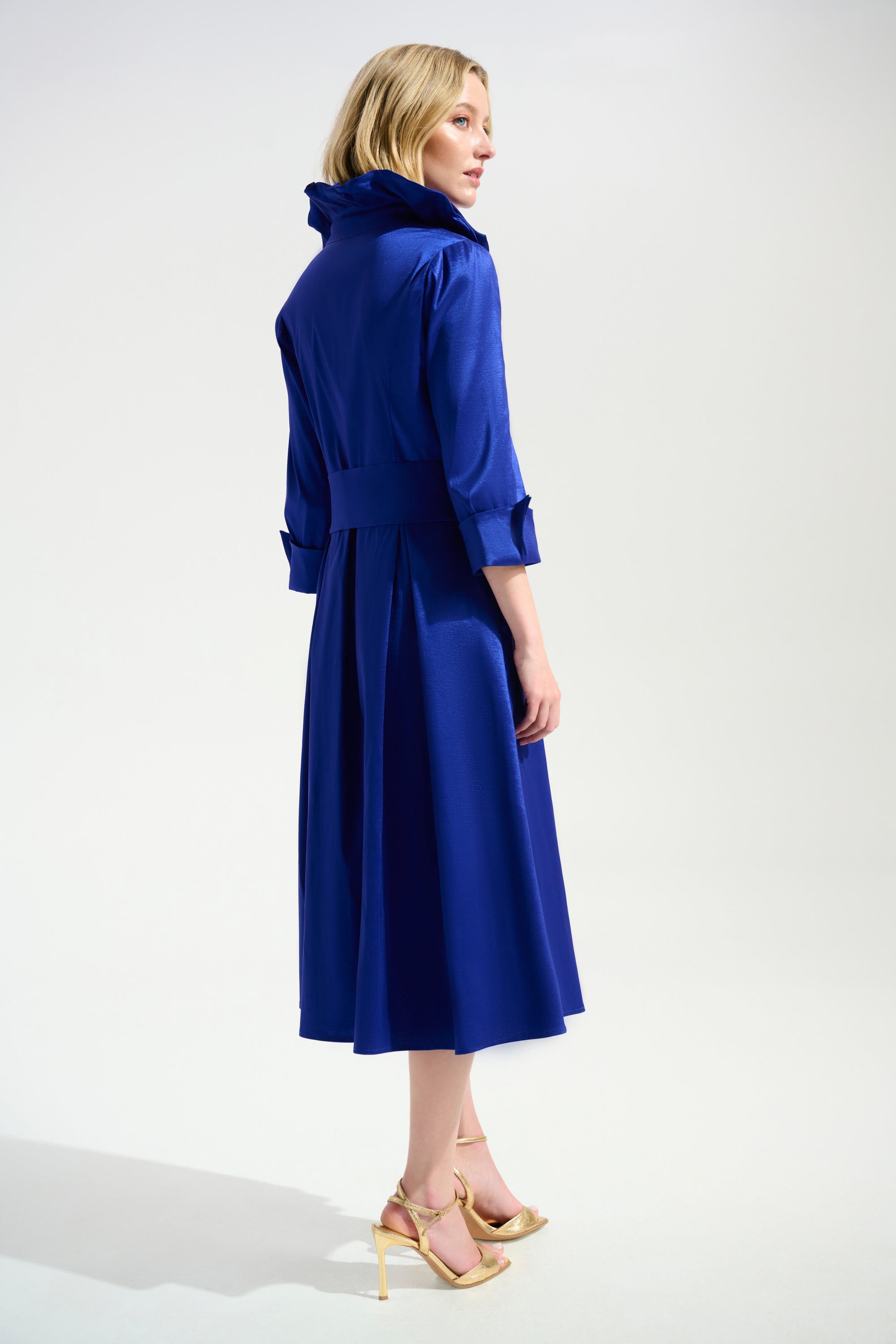 Taffeta Wired Lapel Dress