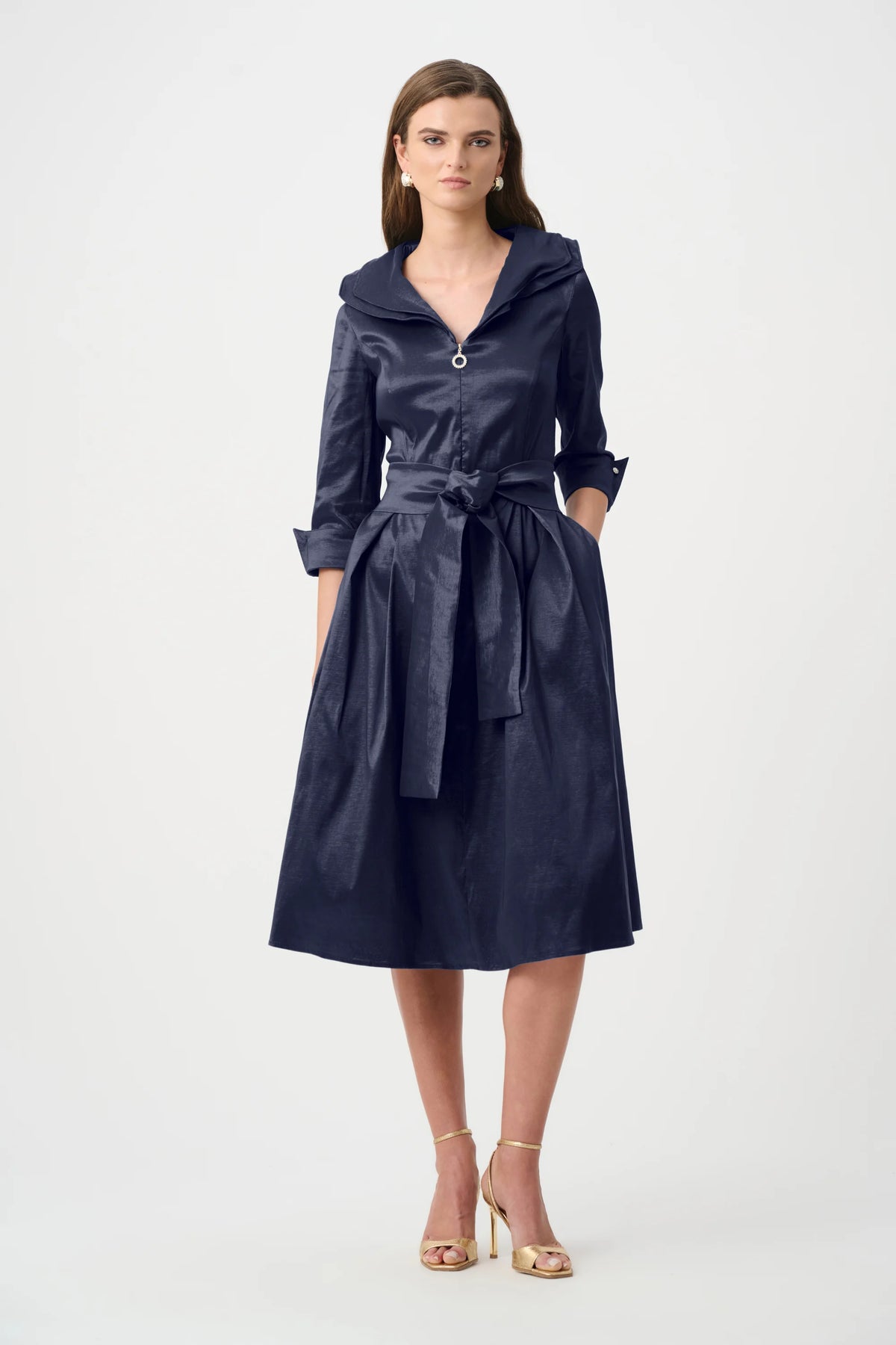 Joseph Ribkoff Taffeta Wired Lapel Dress - Style 261719m