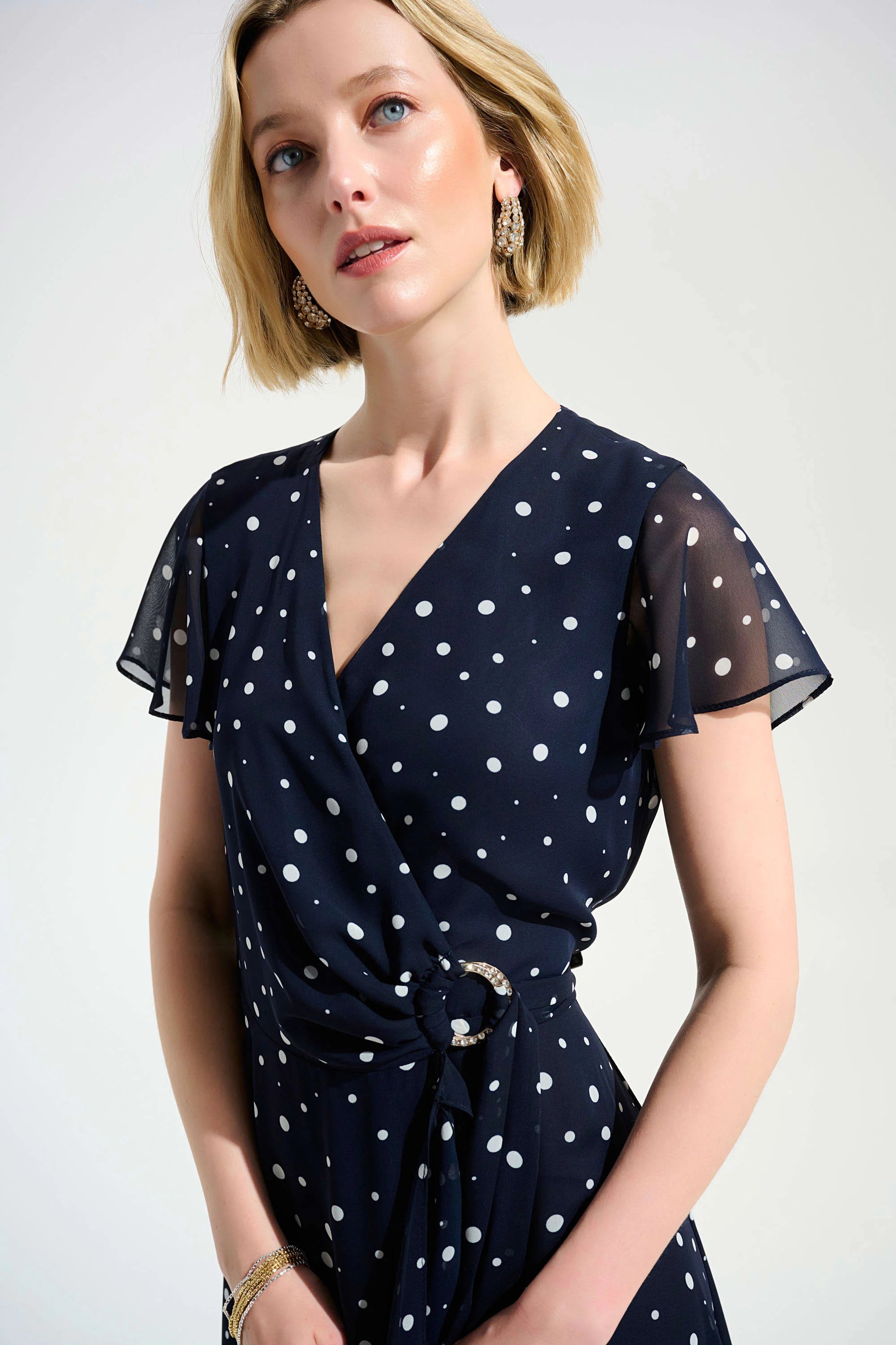 Chiffon Ruffle Wrap Dress