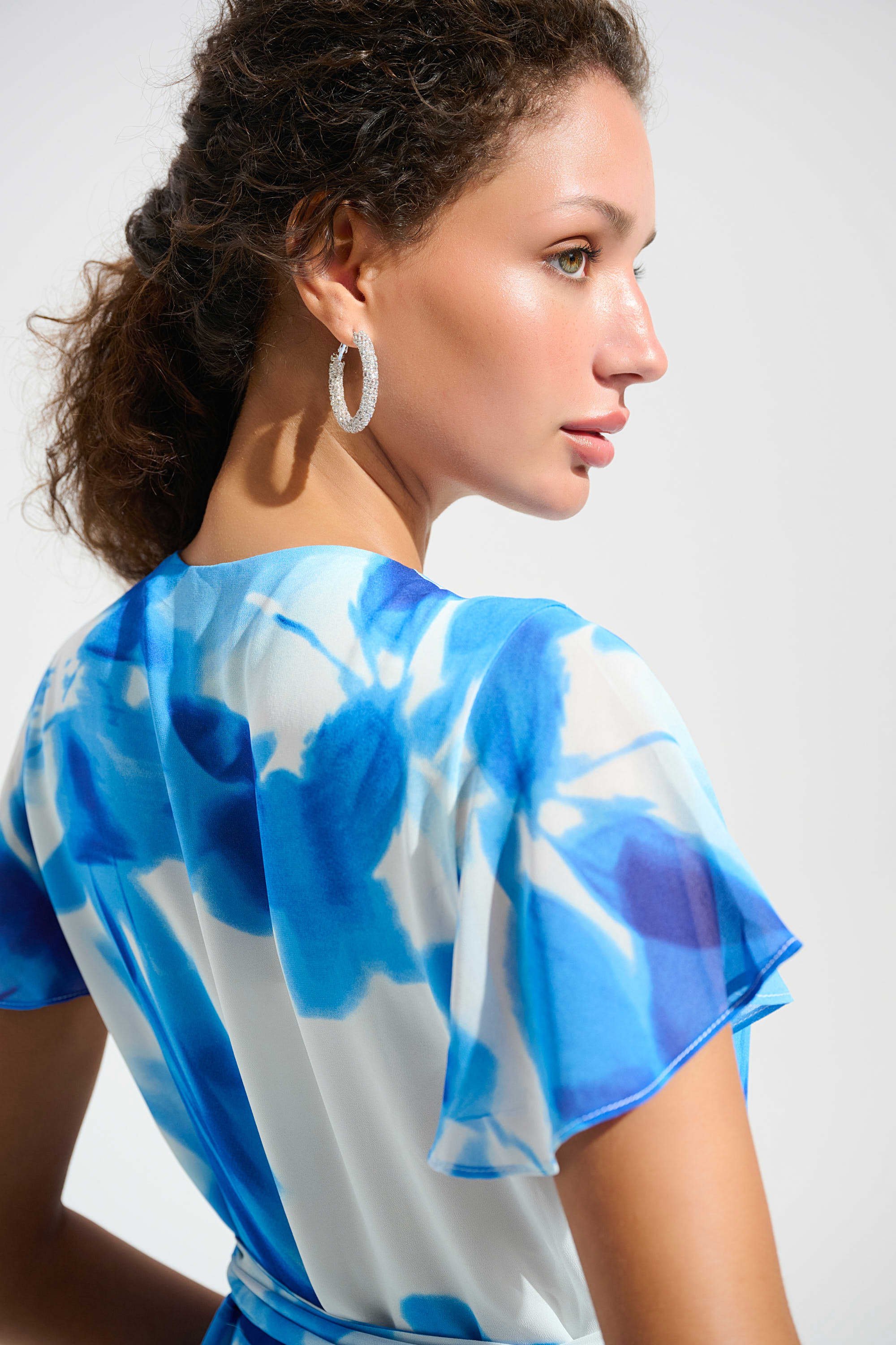 Chiffon Ruffle Wrap Dress