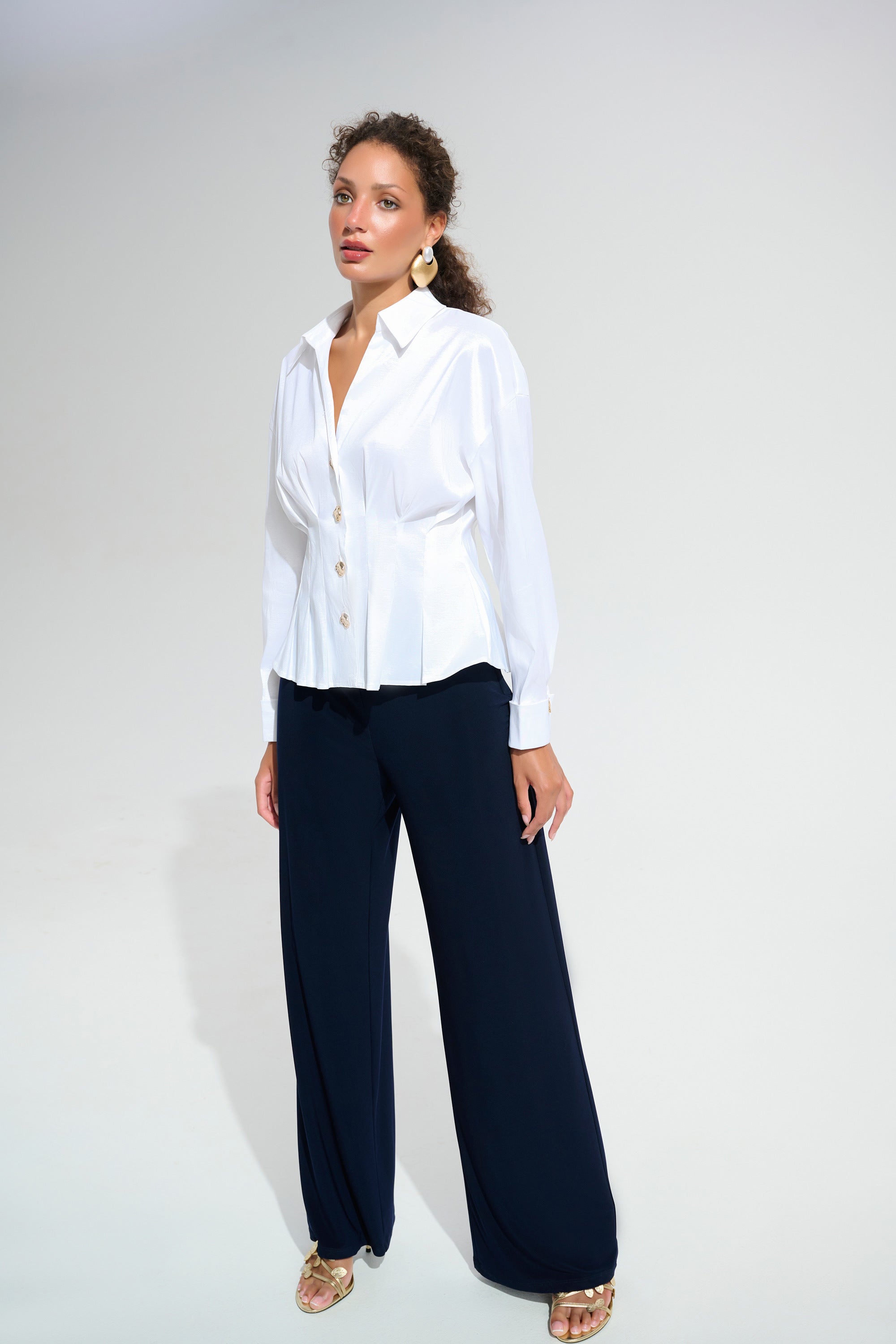 Taffeta Fit Flare Blouse