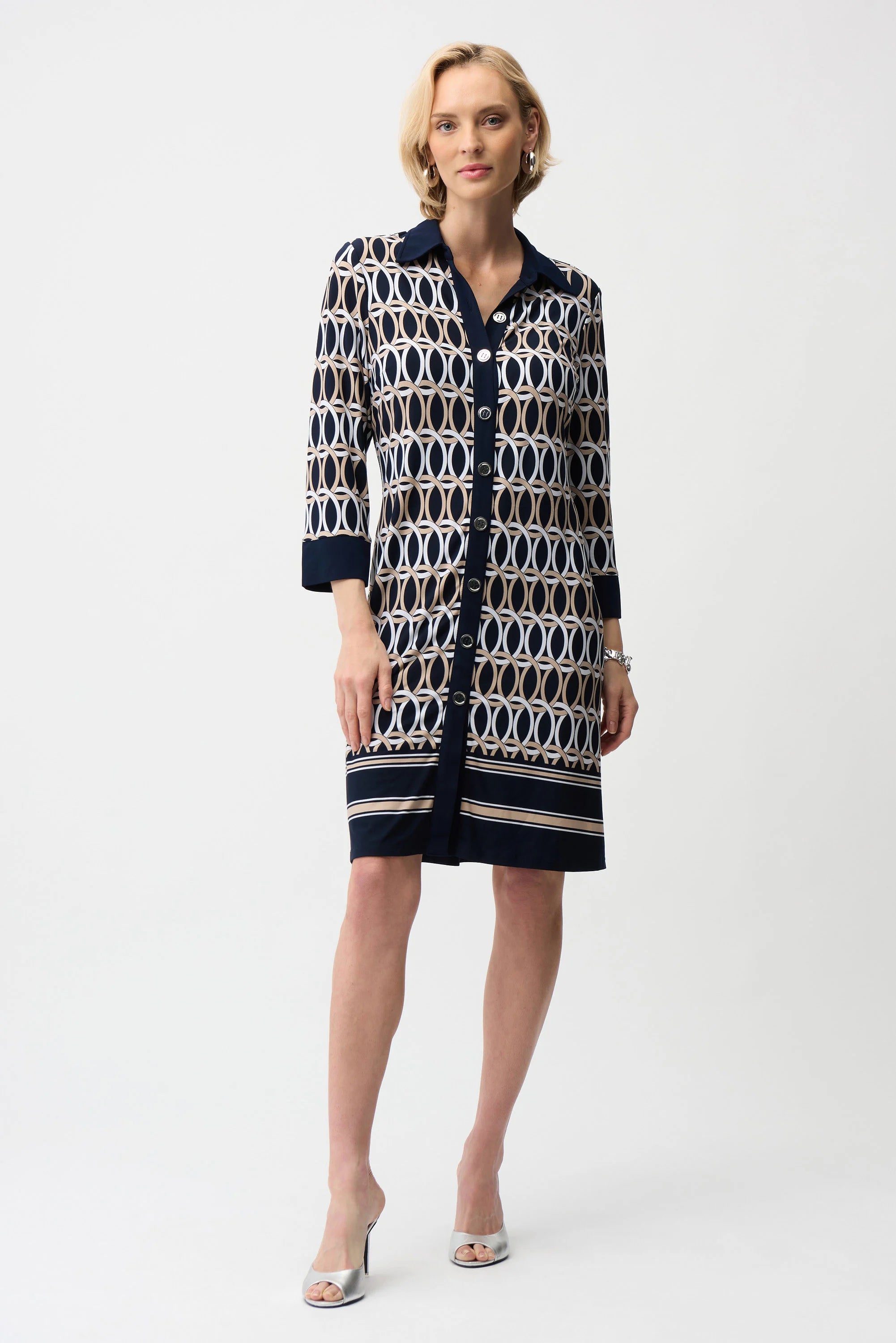 Geometric Print Shirt Dress