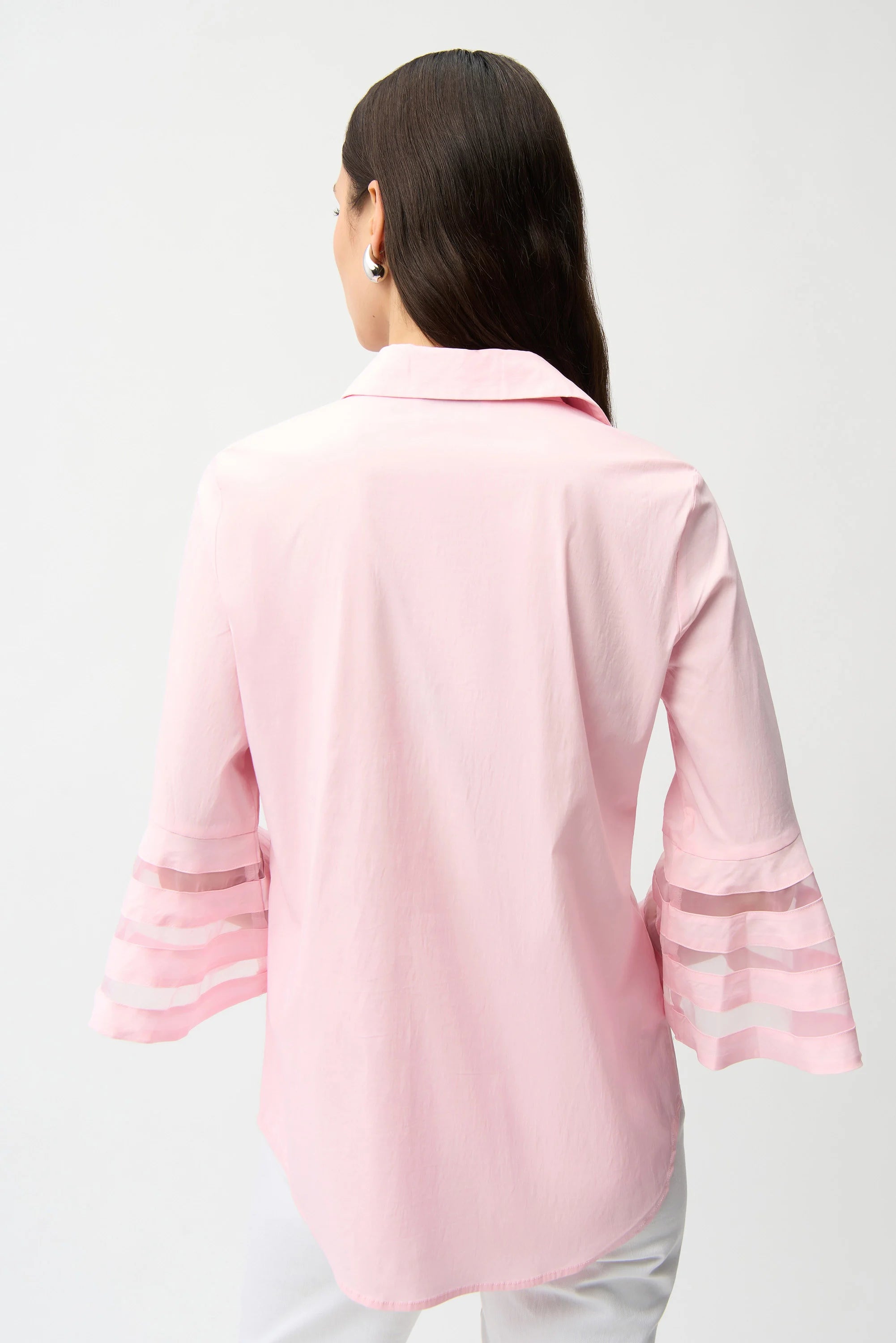 Bell Sleeve Organza Insert Blouse