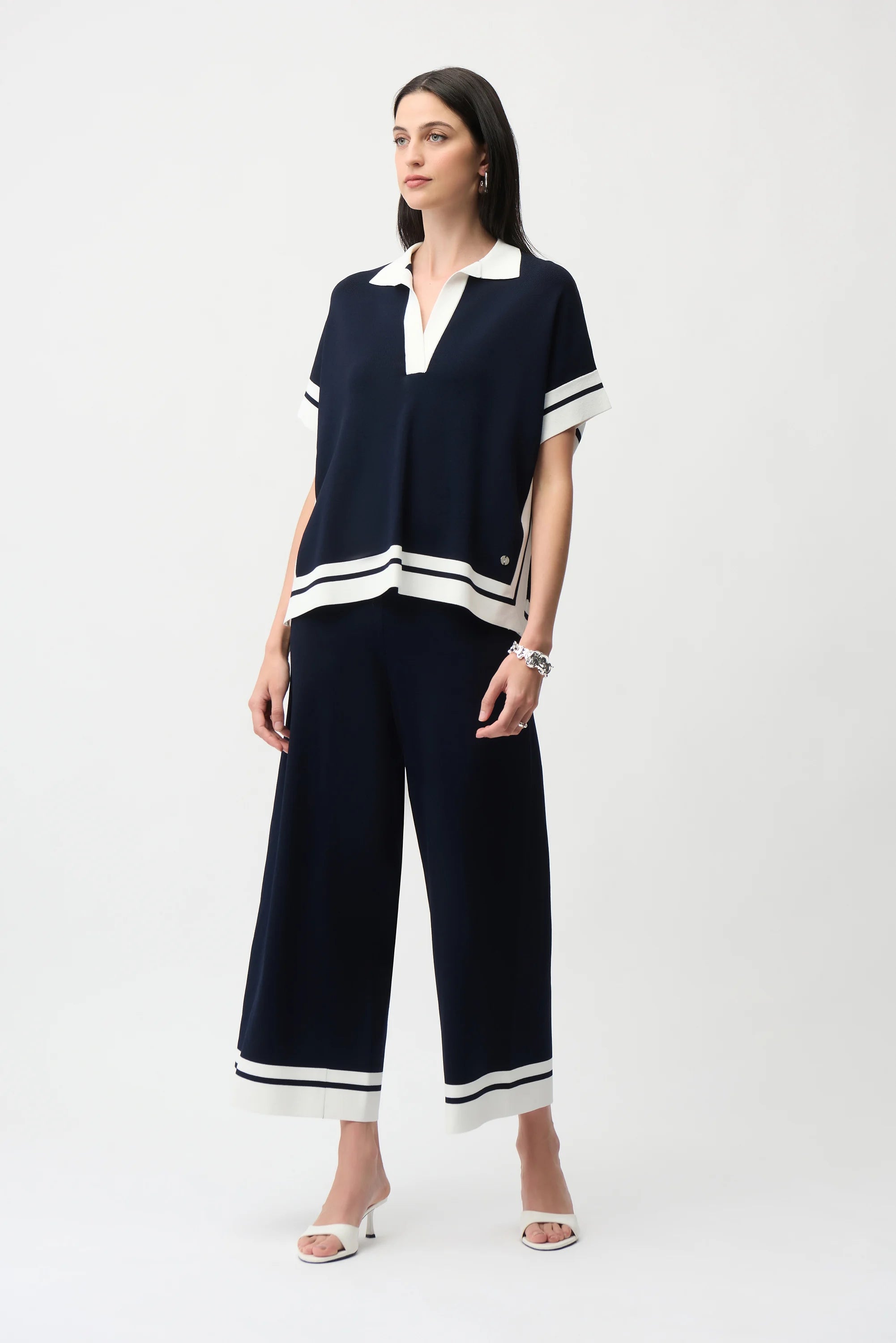 Border Stripe Culotte Pants