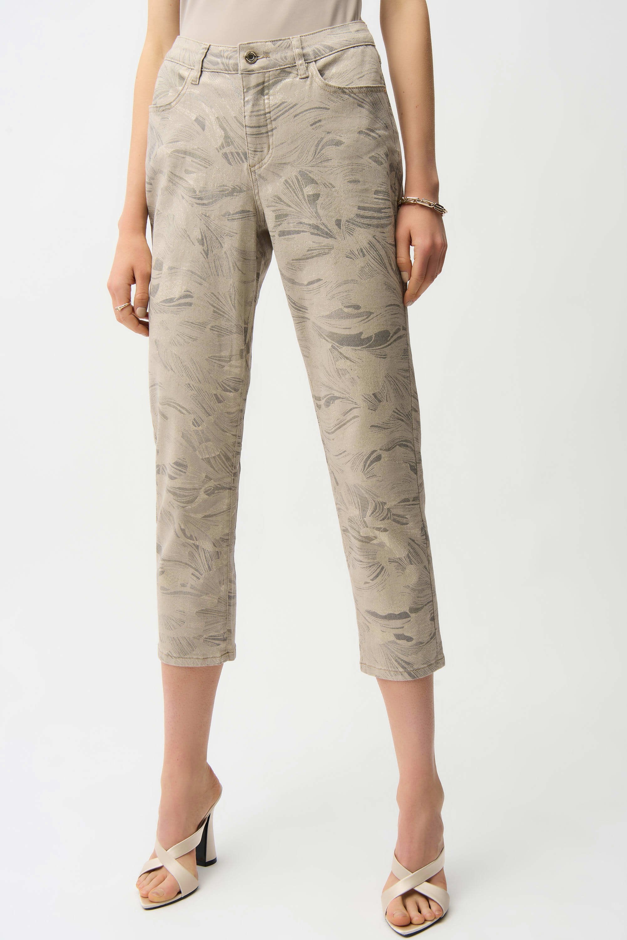 Cropped Twill Denim Pants