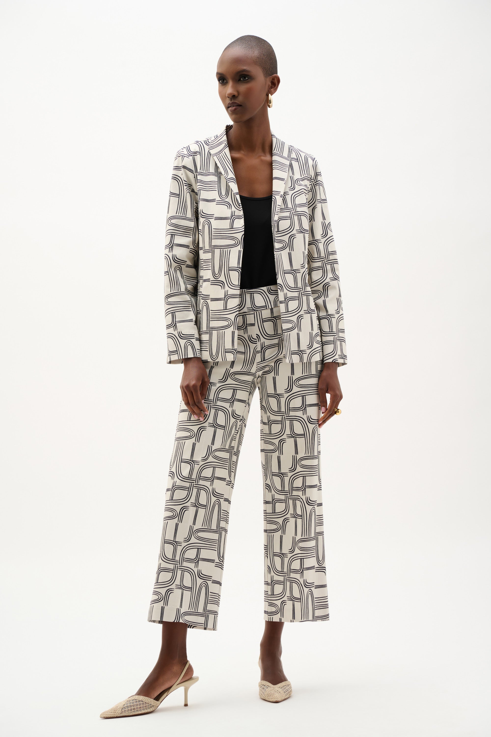 Millennium Geometric Print Straight-Cut Jacket