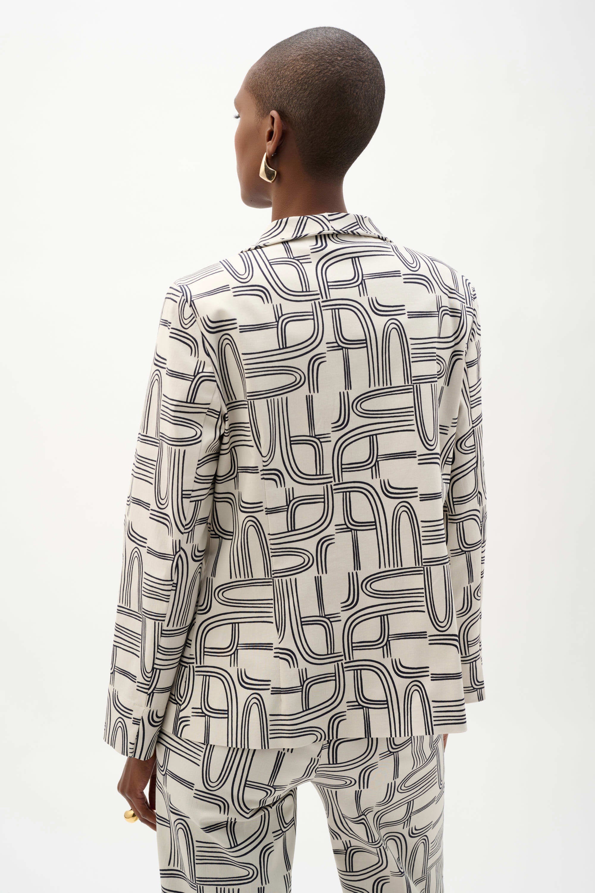 Millennium Geometric Print Straight-Cut Jacket