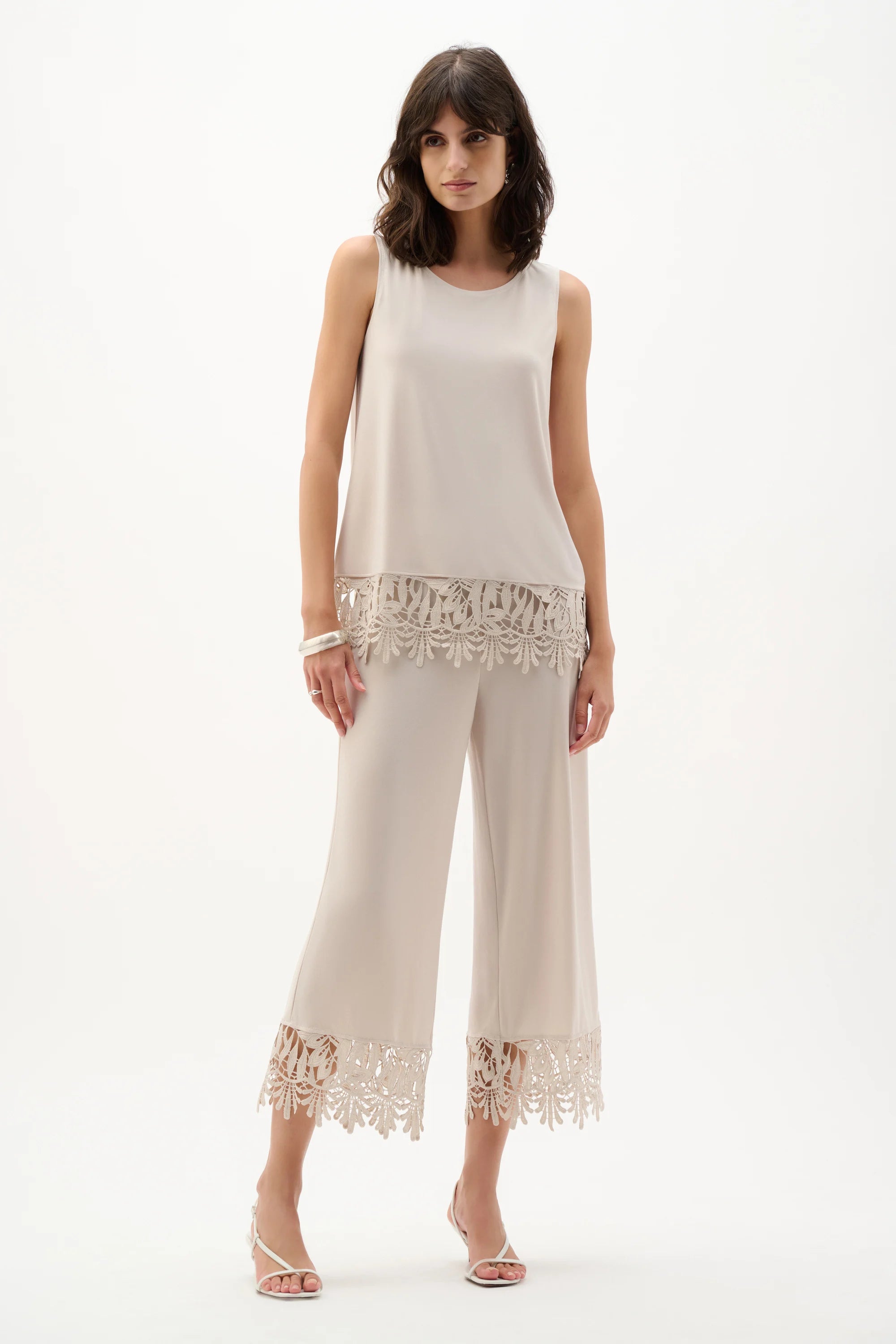 Joseph Ribkoff Guipure Lace Hem Culottes - Style 262095