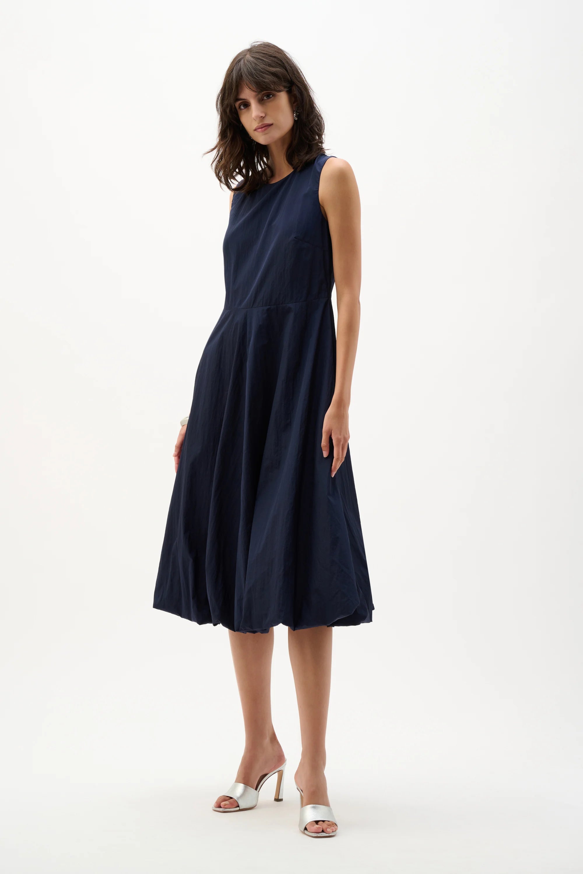 Woven Parachute A-Line Dress With Bubble Skirt