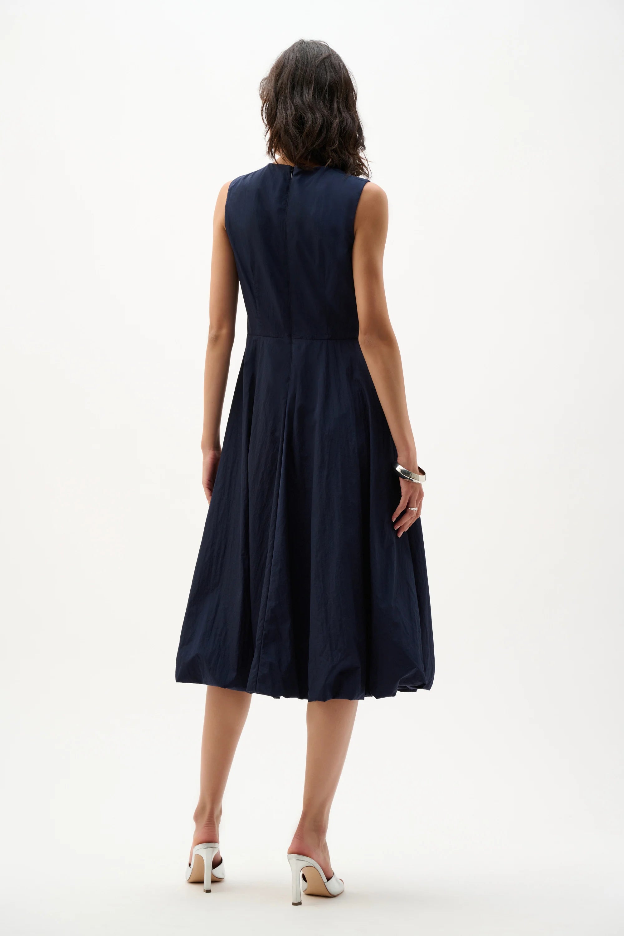 Woven Parachute A-Line Dress With Bubble Skirt