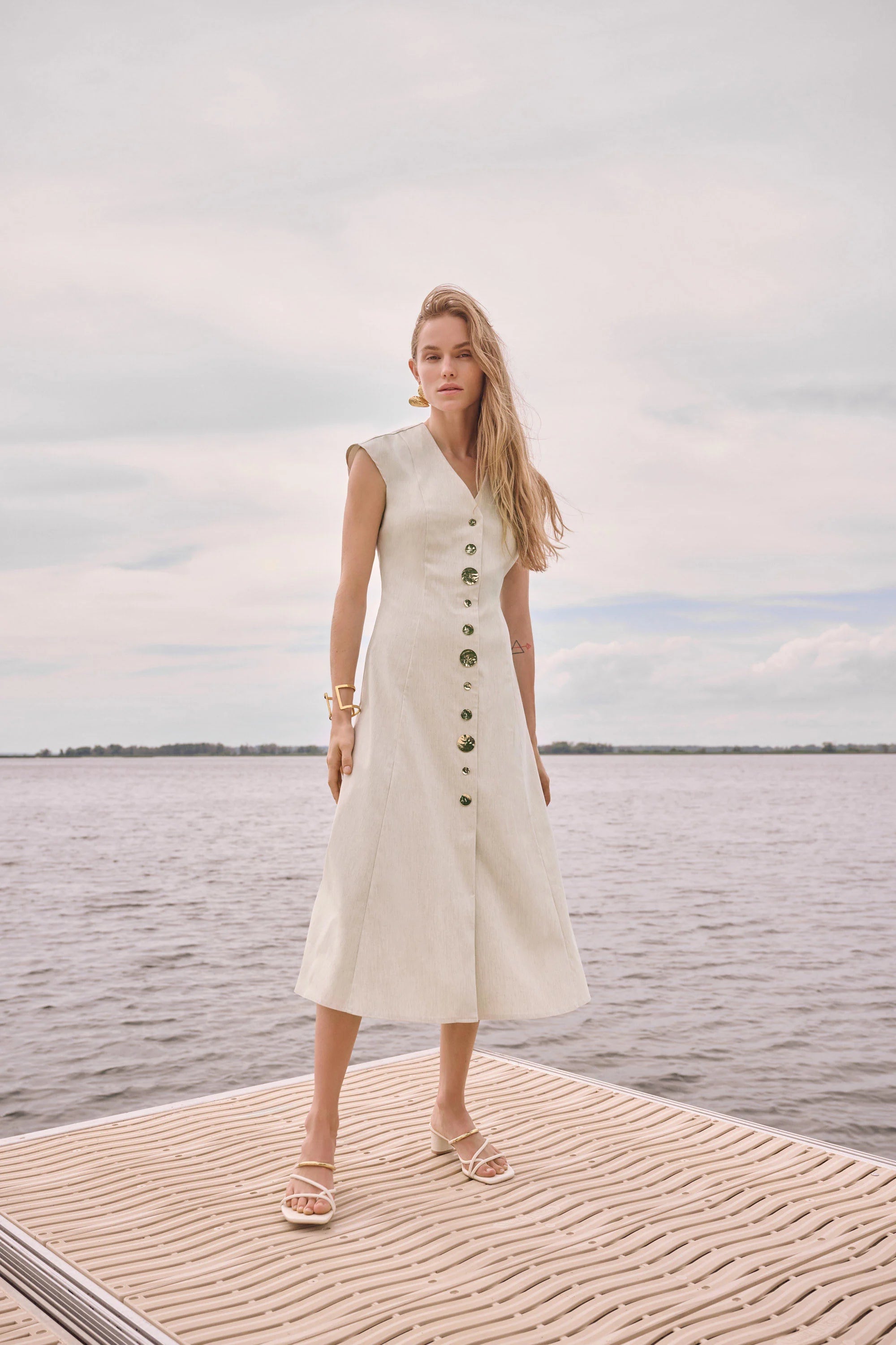 Melange Millennium Fit And Flare Dress