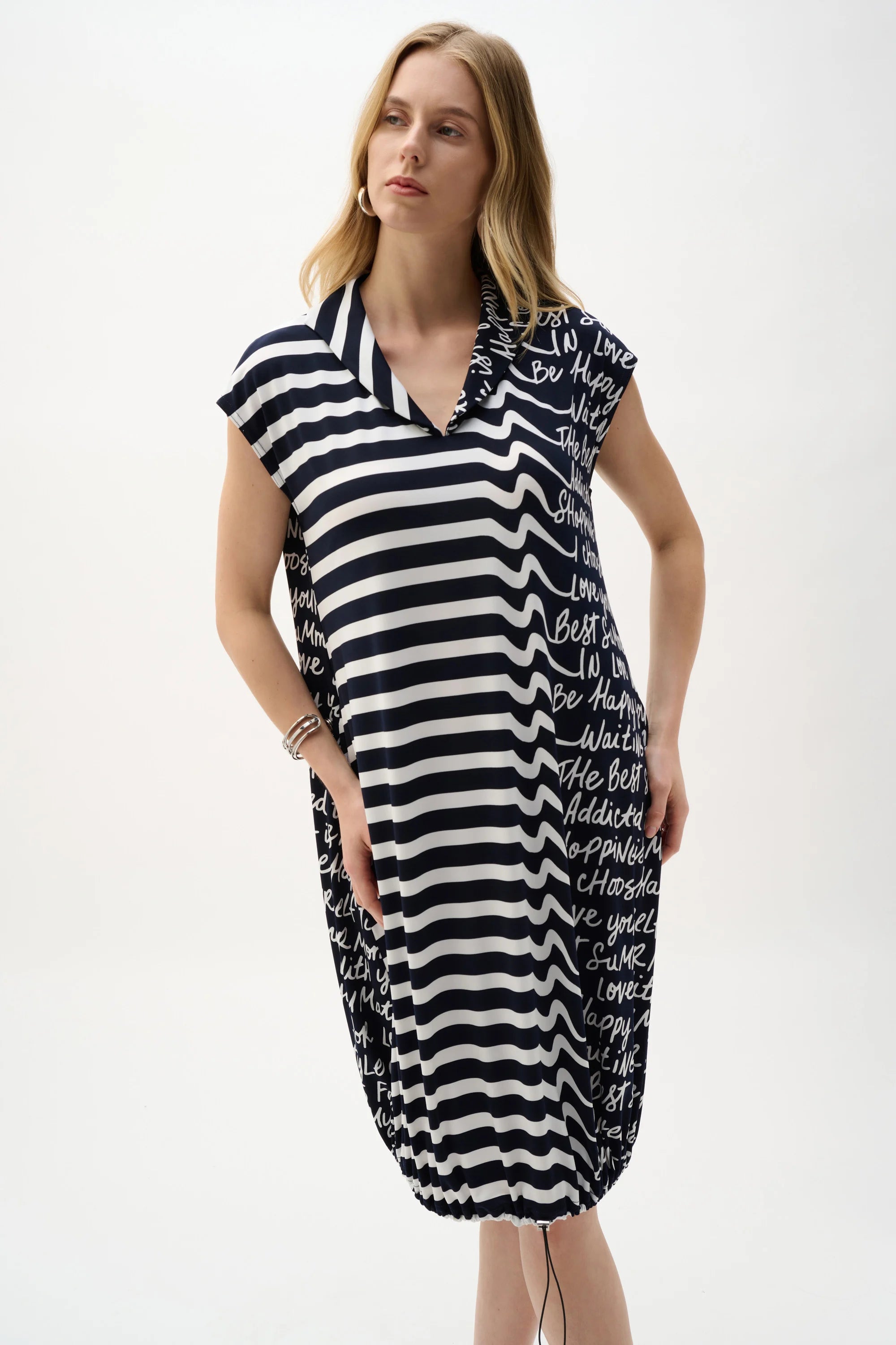Silky Knit Conversational Print Cocoon Dress
