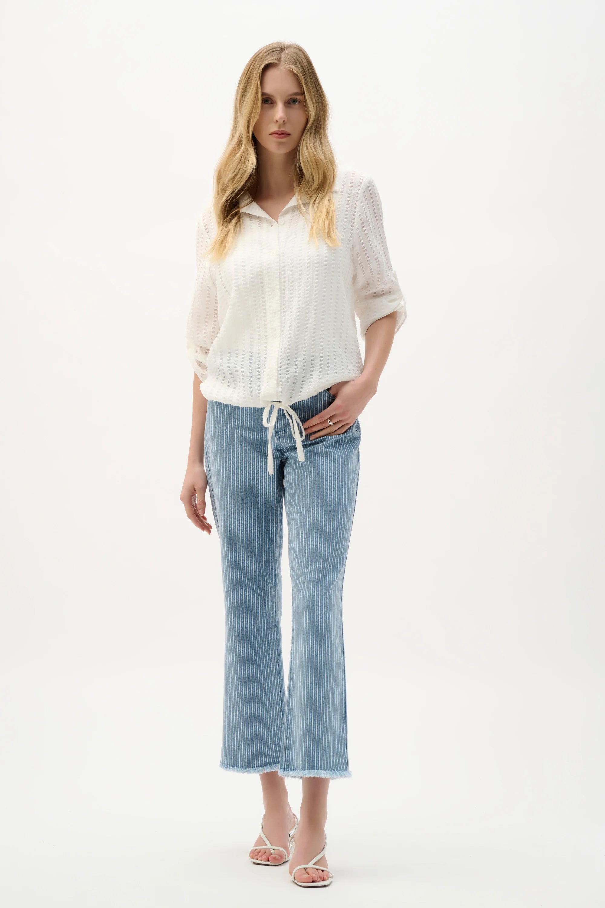 Lurex Stripe Crop Jeans