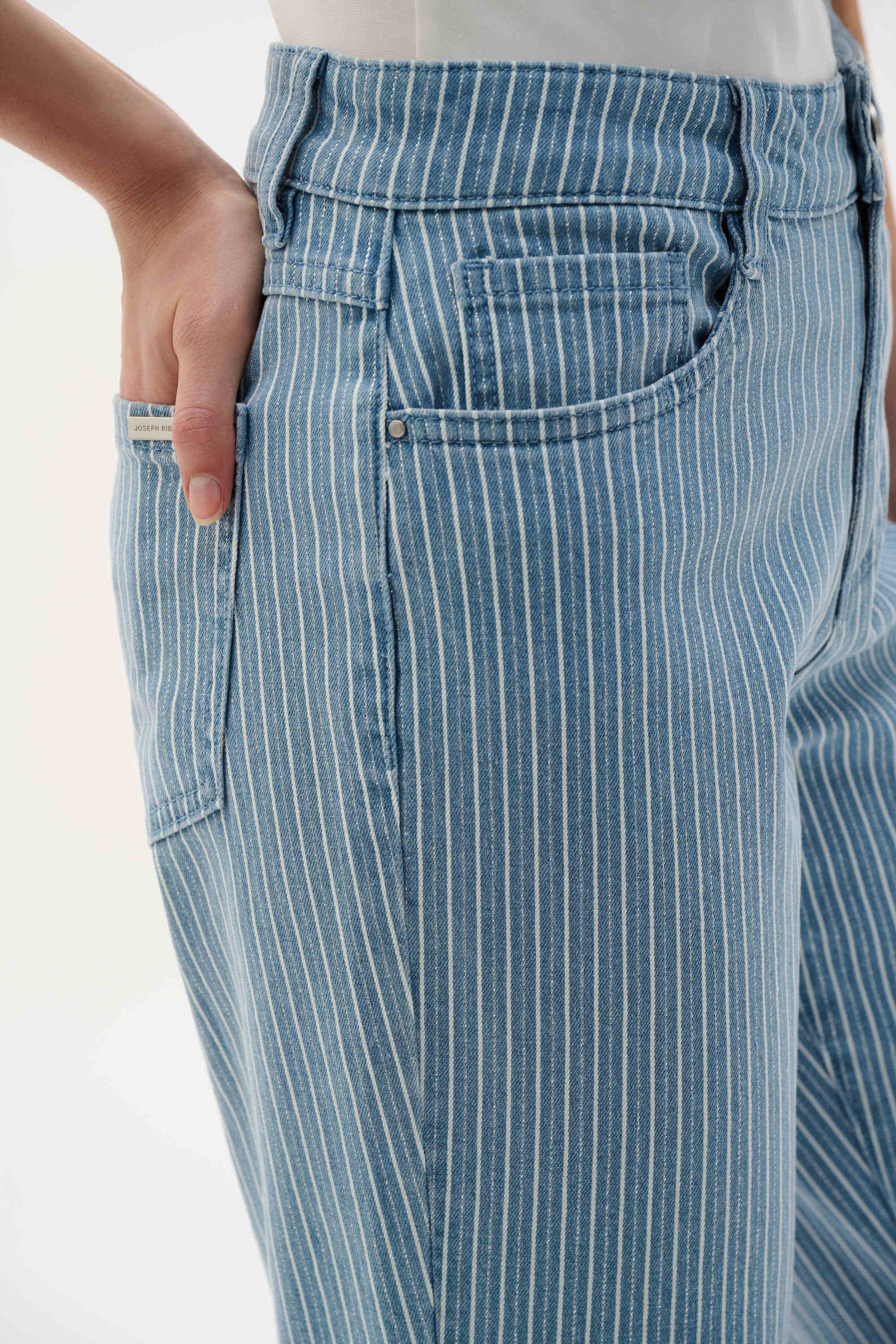 Lurex Stripe Crop Jeans
