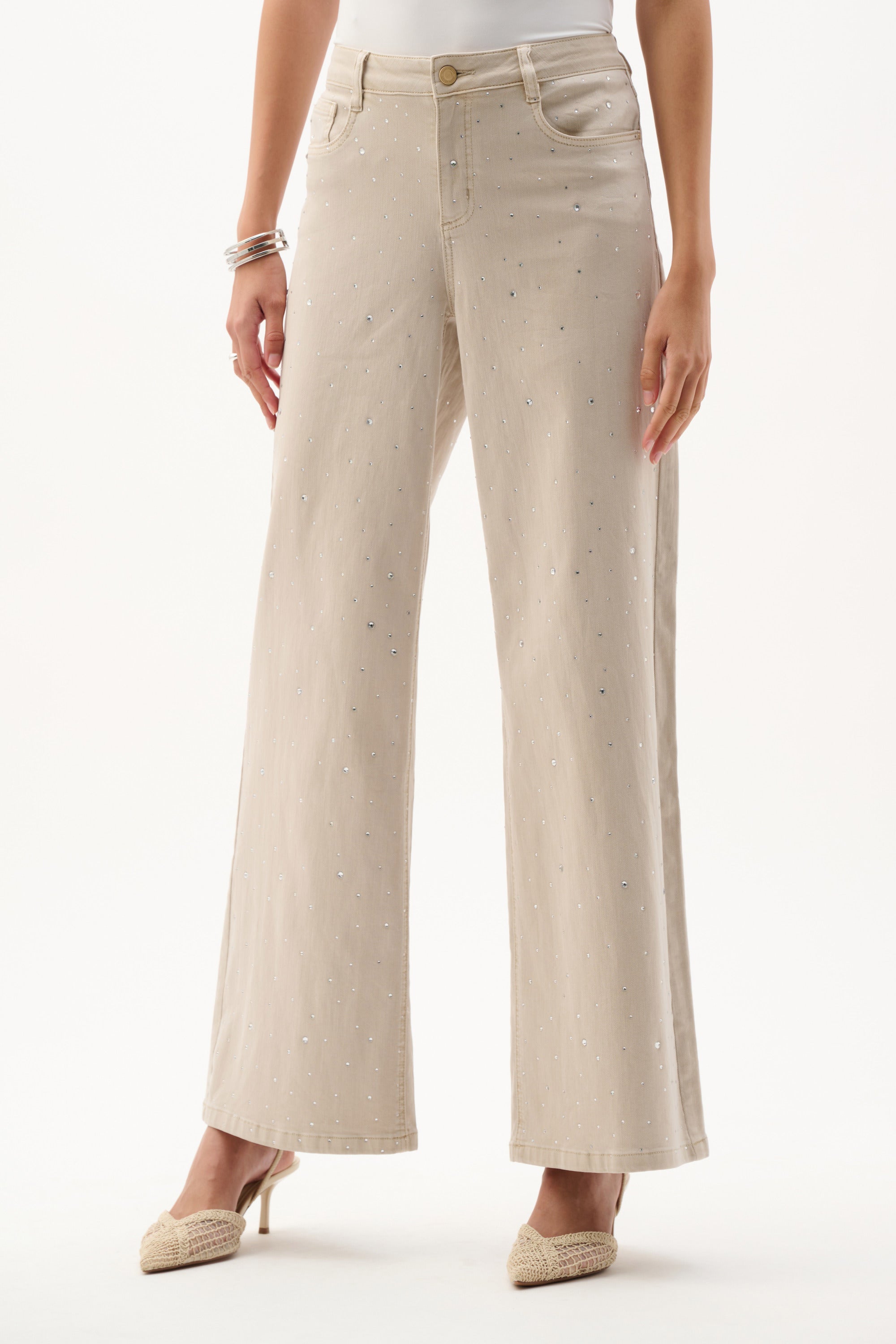 Rhinestone Wide Leg Jeans