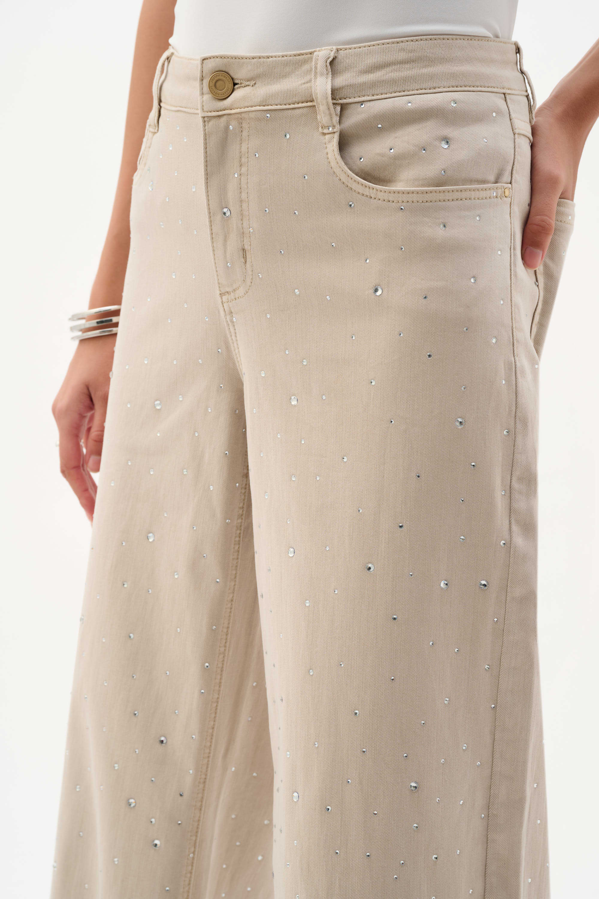 Rhinestone Wide Leg Jeans