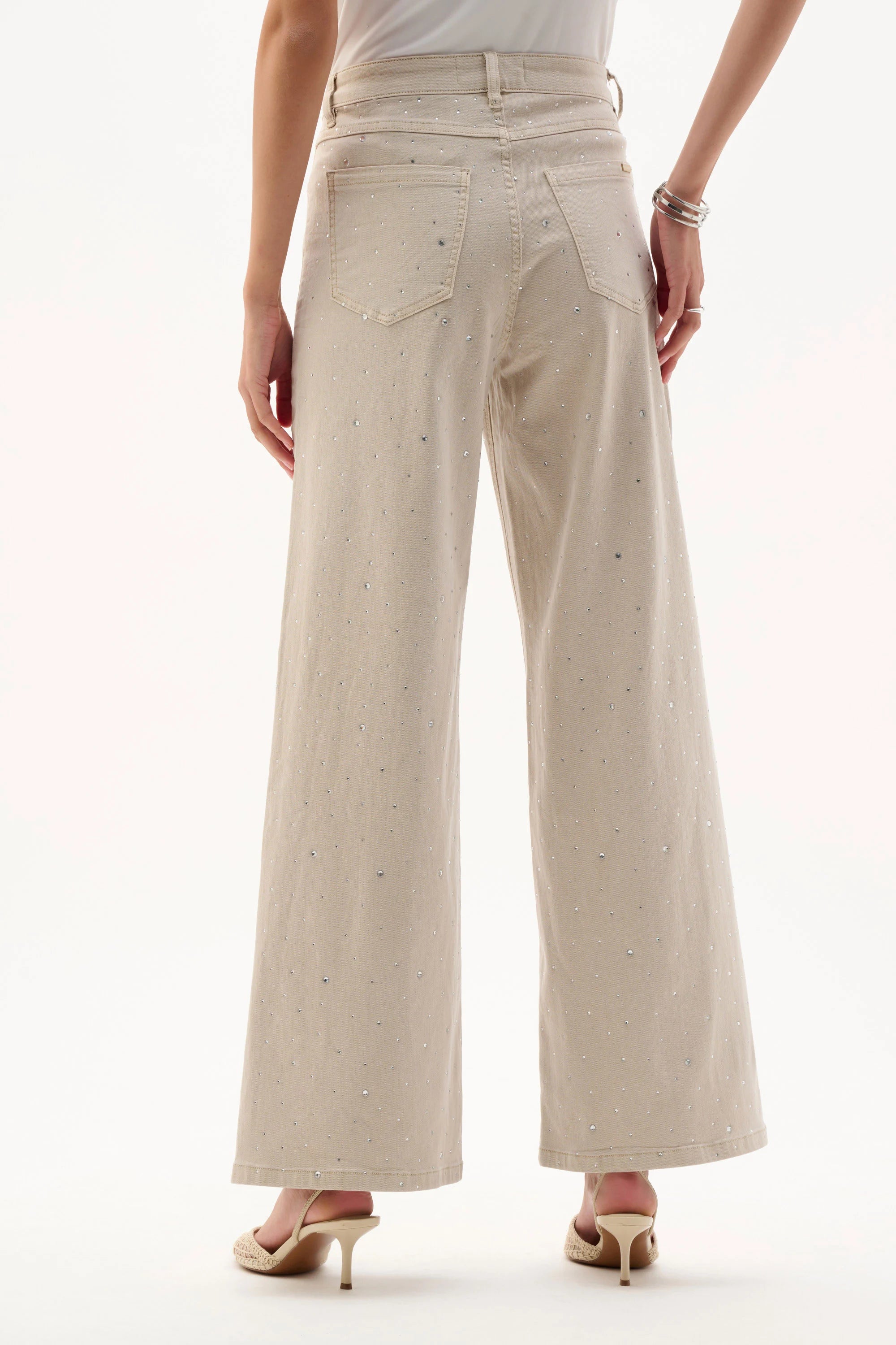 Rhinestone Wide Leg Jeans