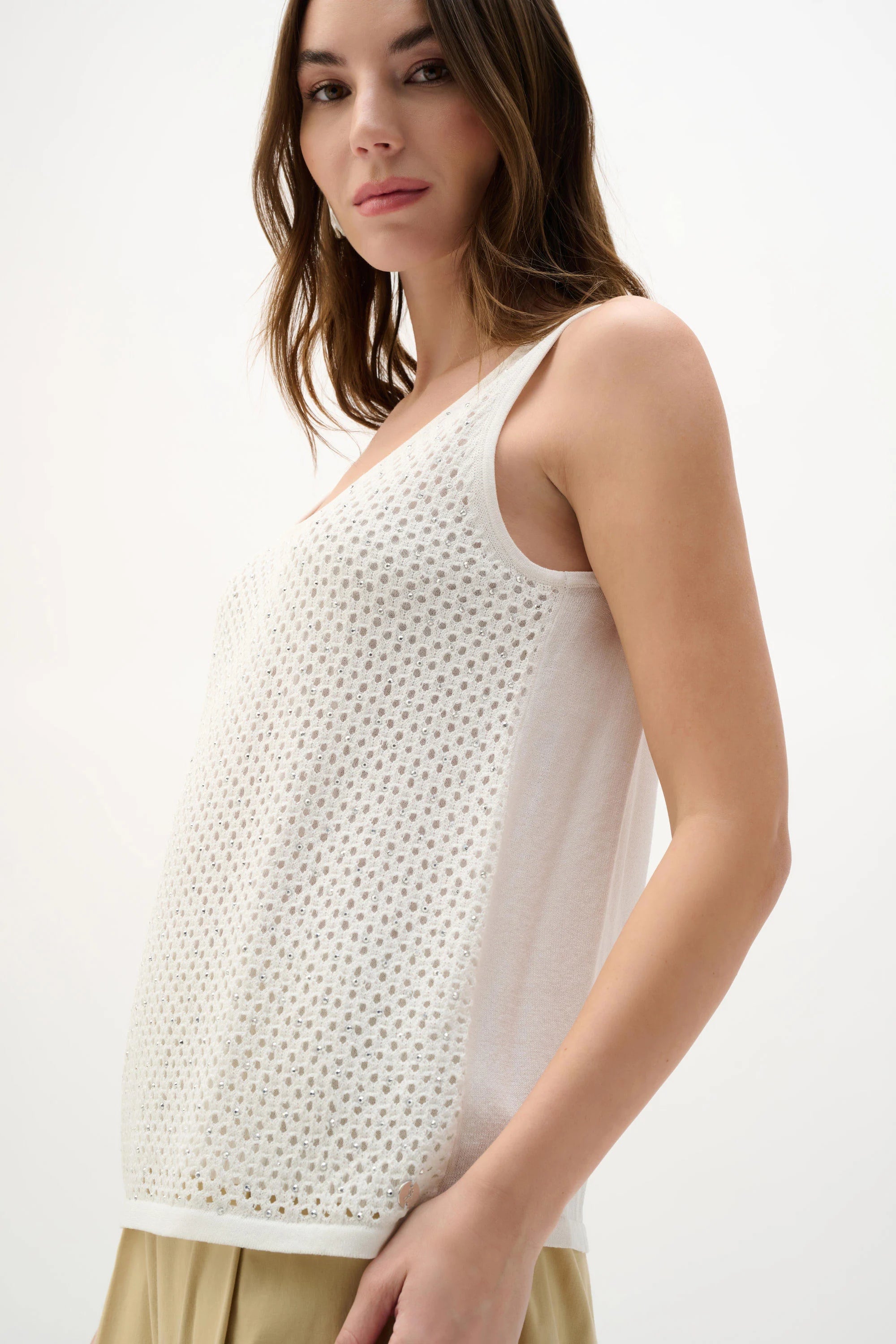 Open Stitch Rhinestone Camisole