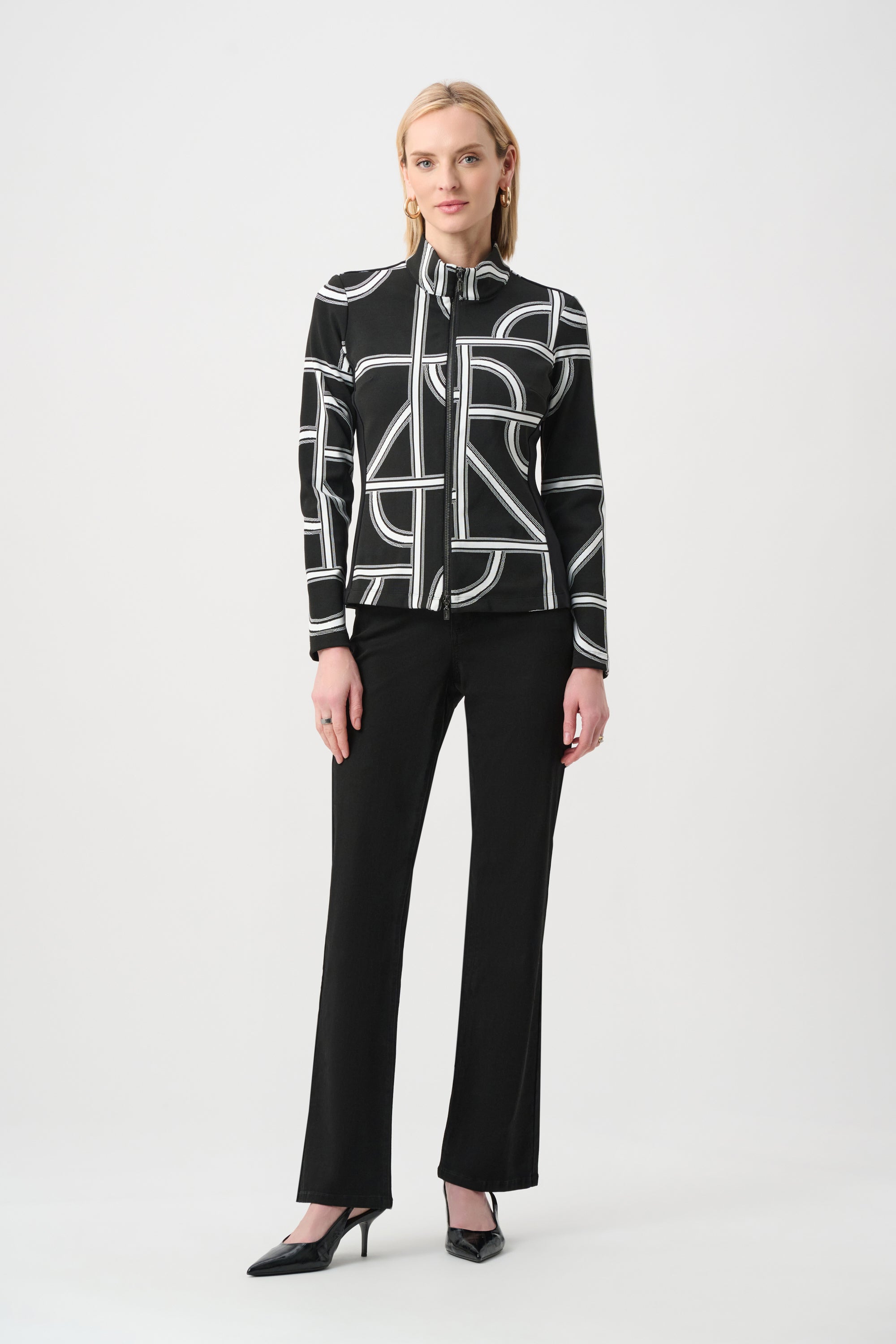 Joseph Ribkoff Geometric Fitted Jacket - Style 263055